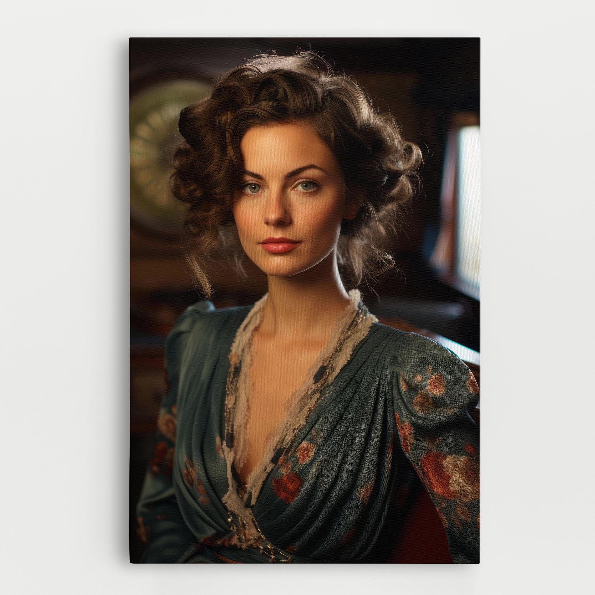 Картина на платно Pink Flowers Dress mockup 0