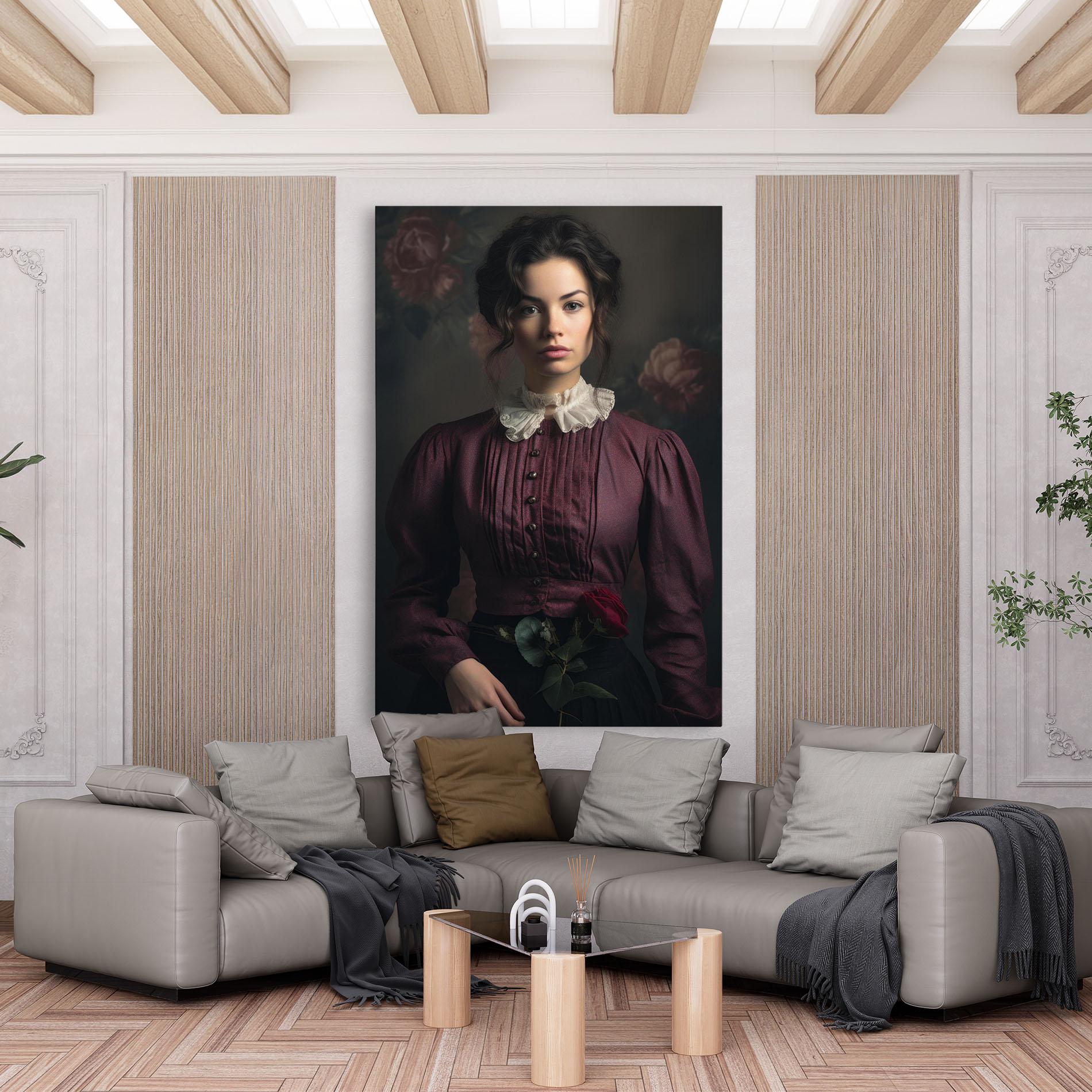 Картина на платно Holding Vintage Rose mockup 6