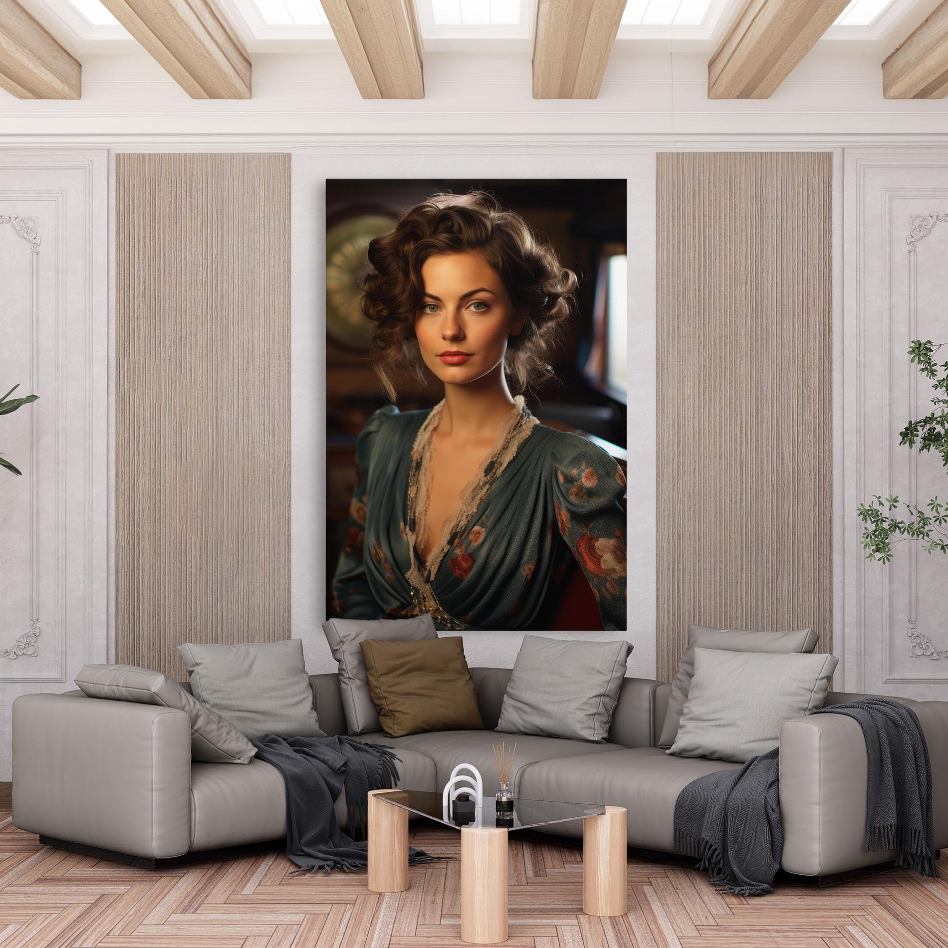 Картина на платно Pink Flowers Dress mockup 6