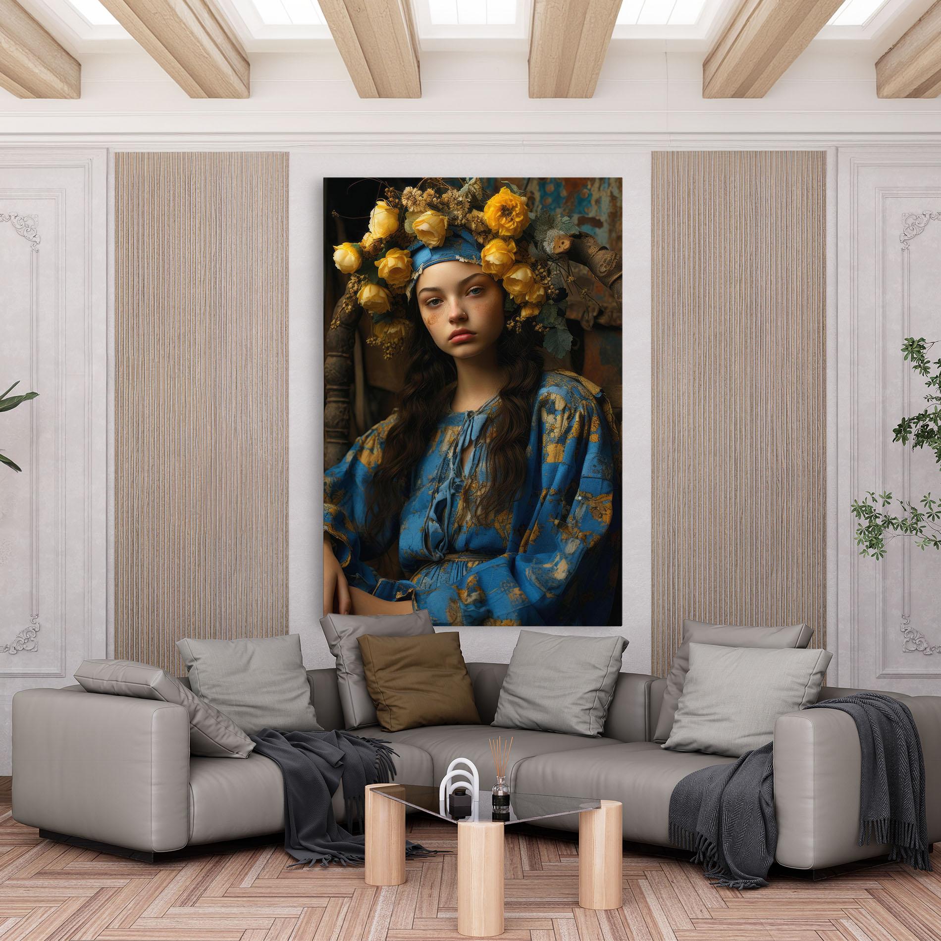 Картина на платно Yellow Rose Dress mockup 6