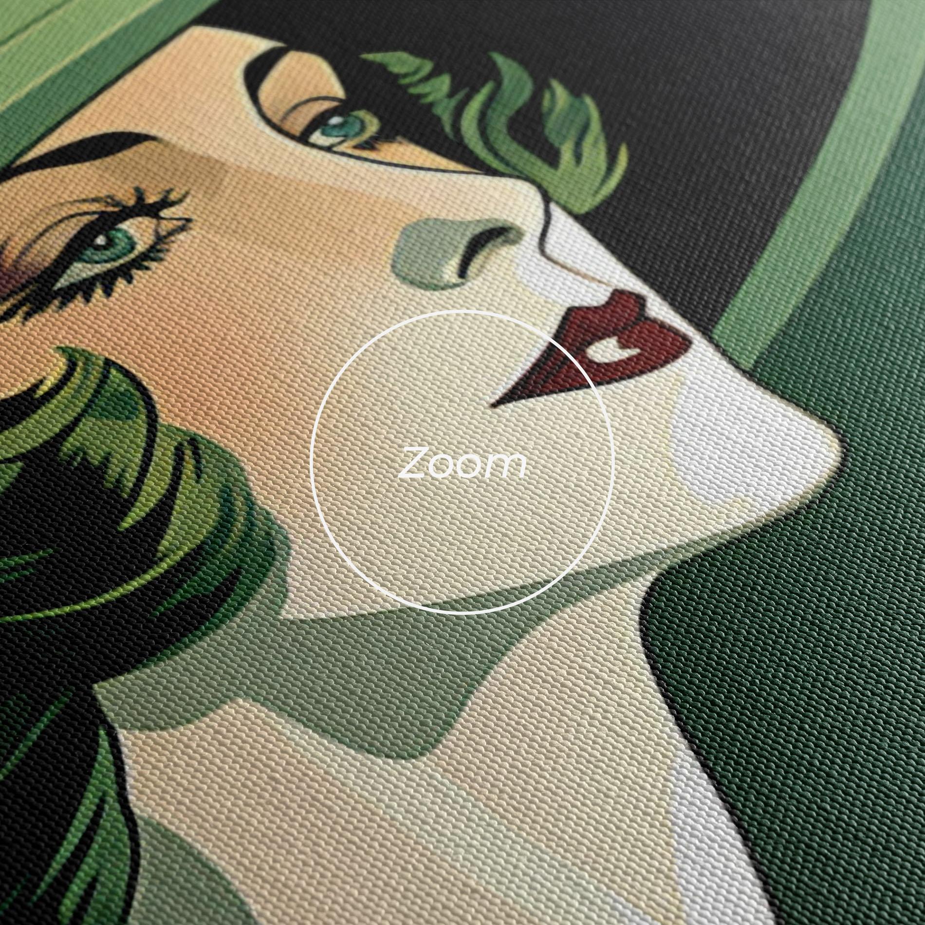 Картина на платно Green Woman Painting mockup 3