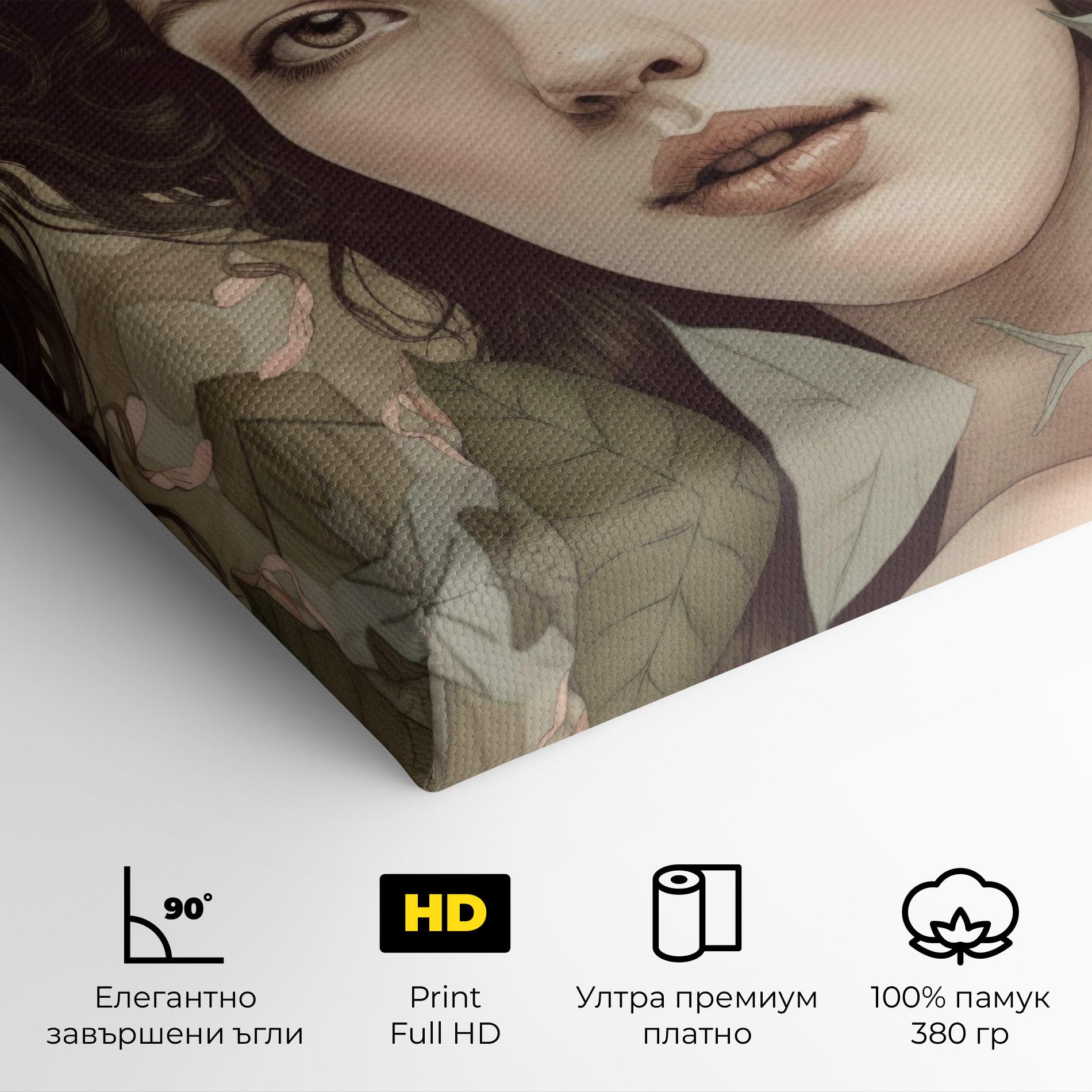 Картина на платно Beautiful Vintage Portrait mockup 4