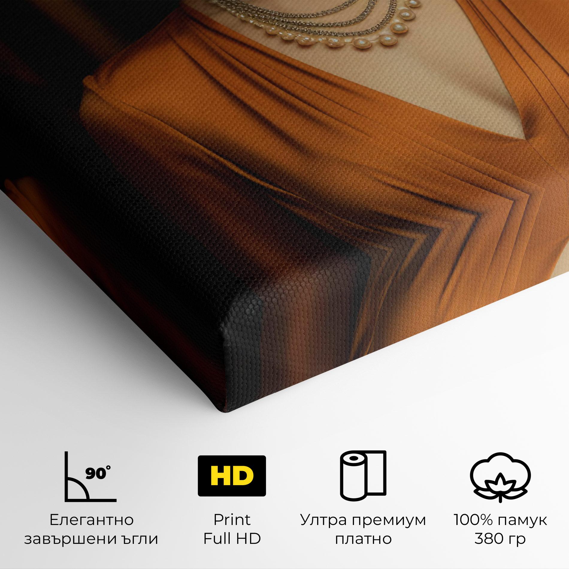 Картина на платно Orange Blouse Pearls mockup 4