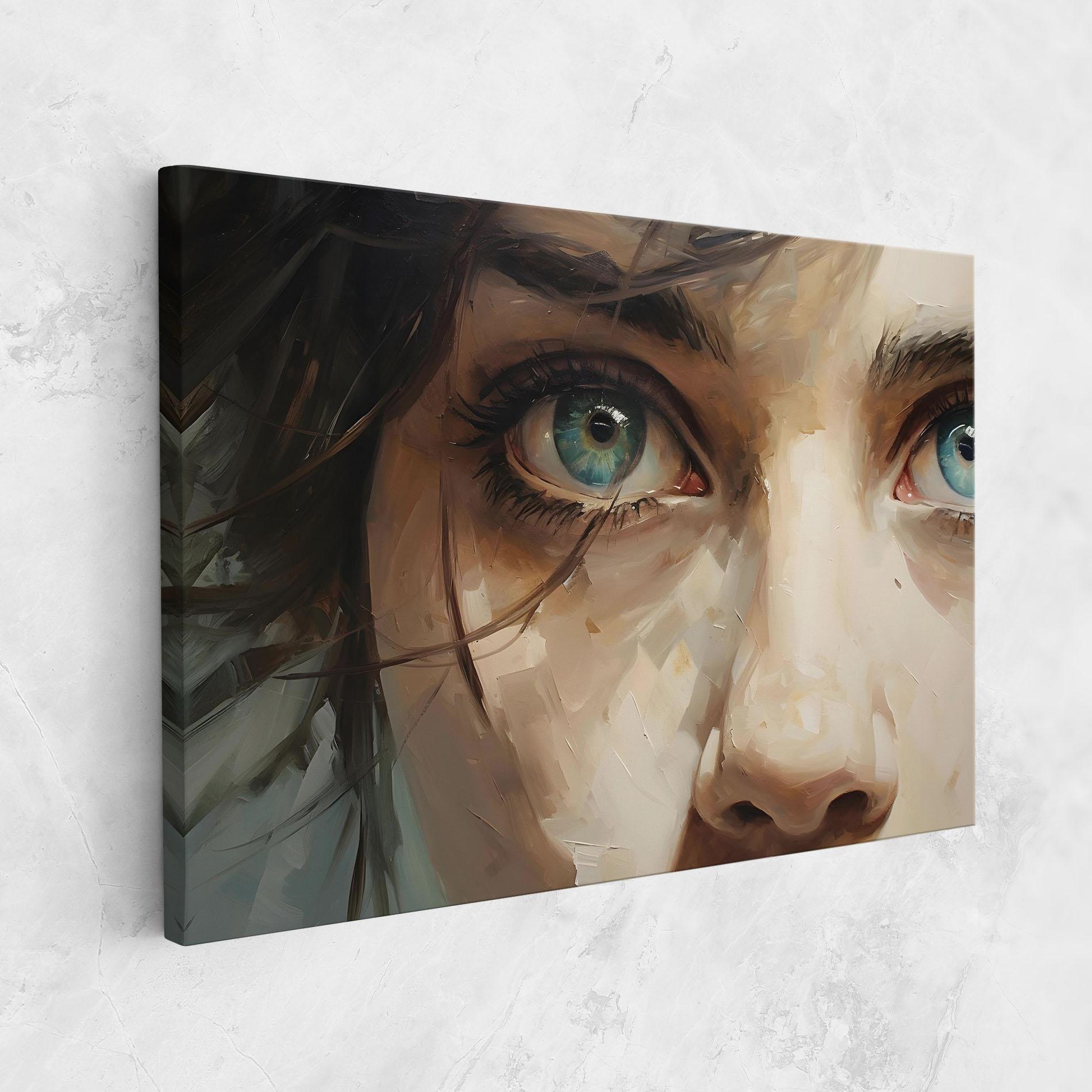 Картина на платно Vintage Blue Eyes Art mockup 1