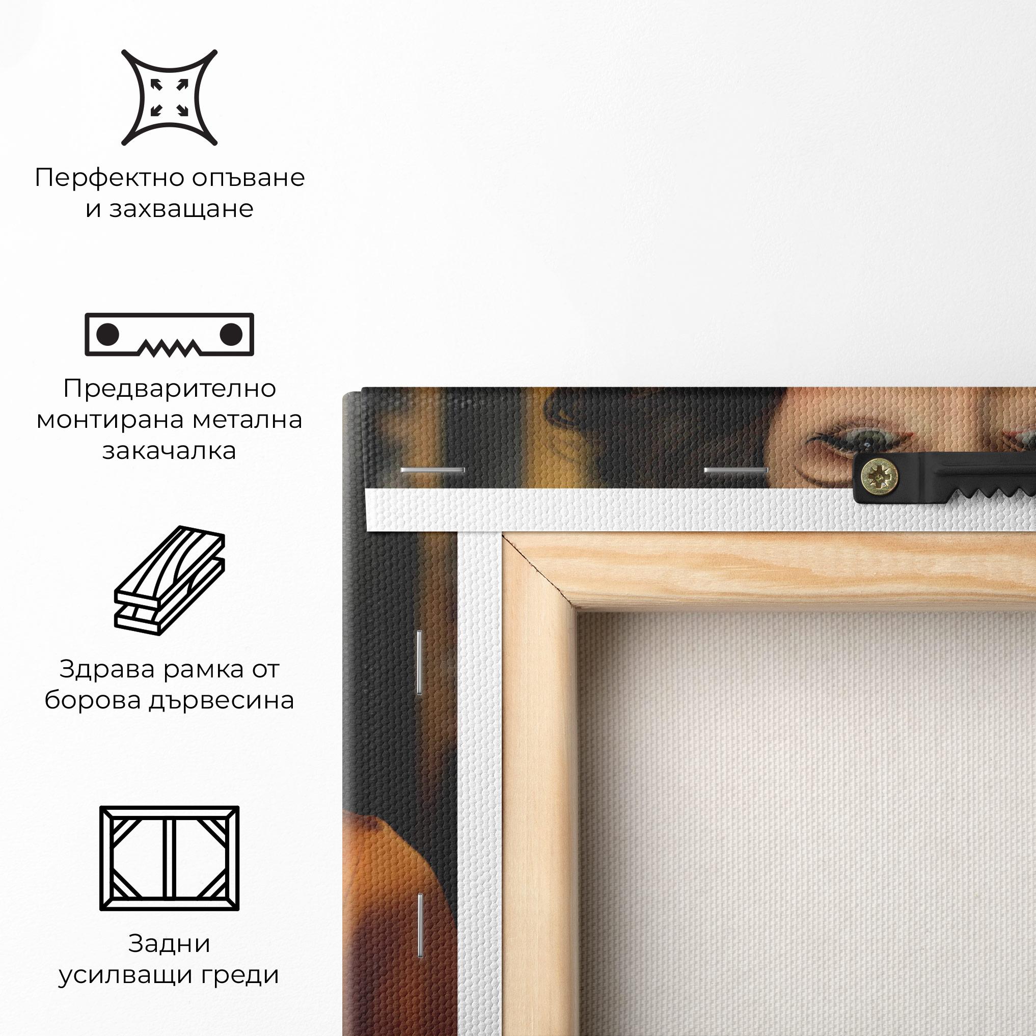 Картина на платно Orange Blouse Pearls mockup 5