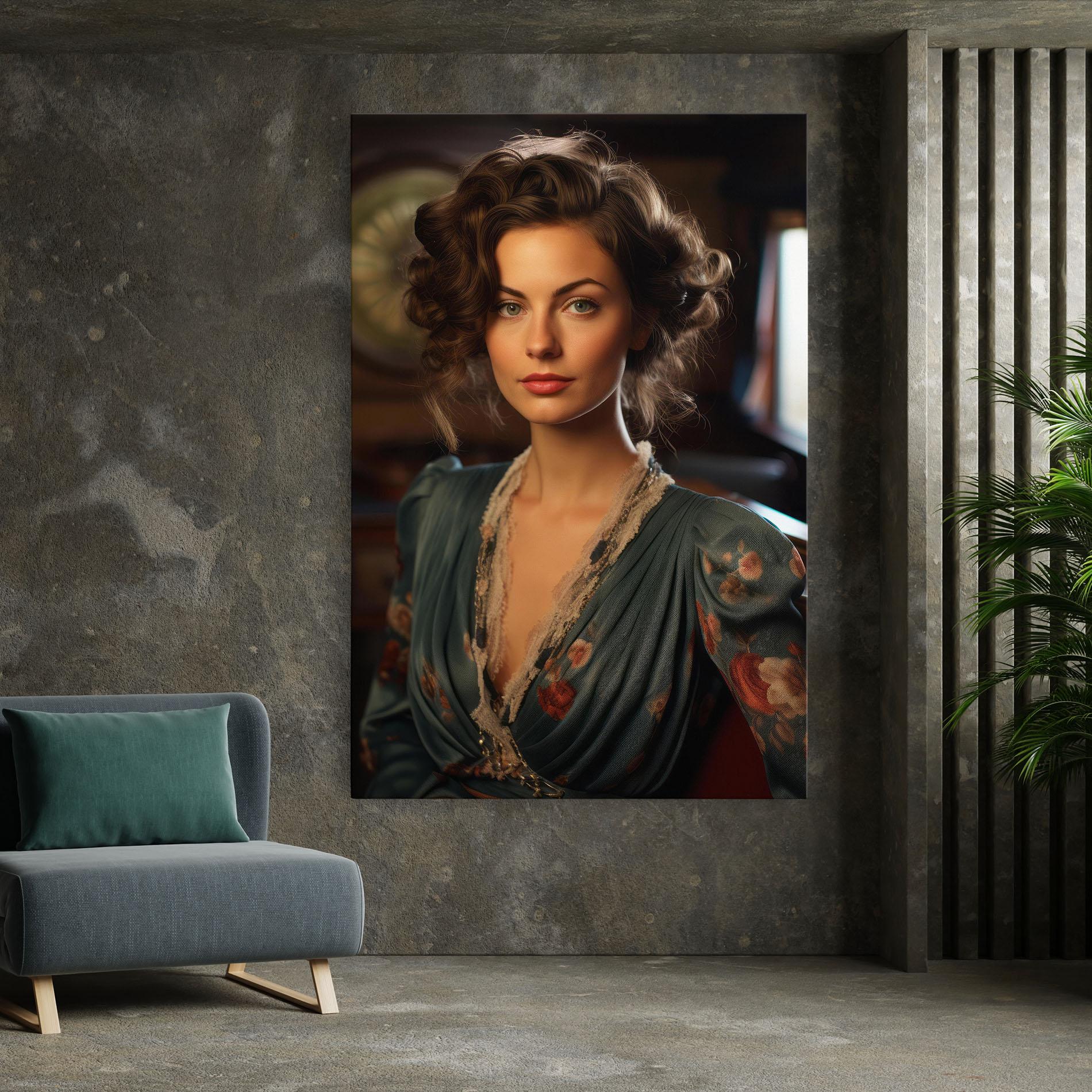 Картина на платно Pink Flowers Dress mockup 7