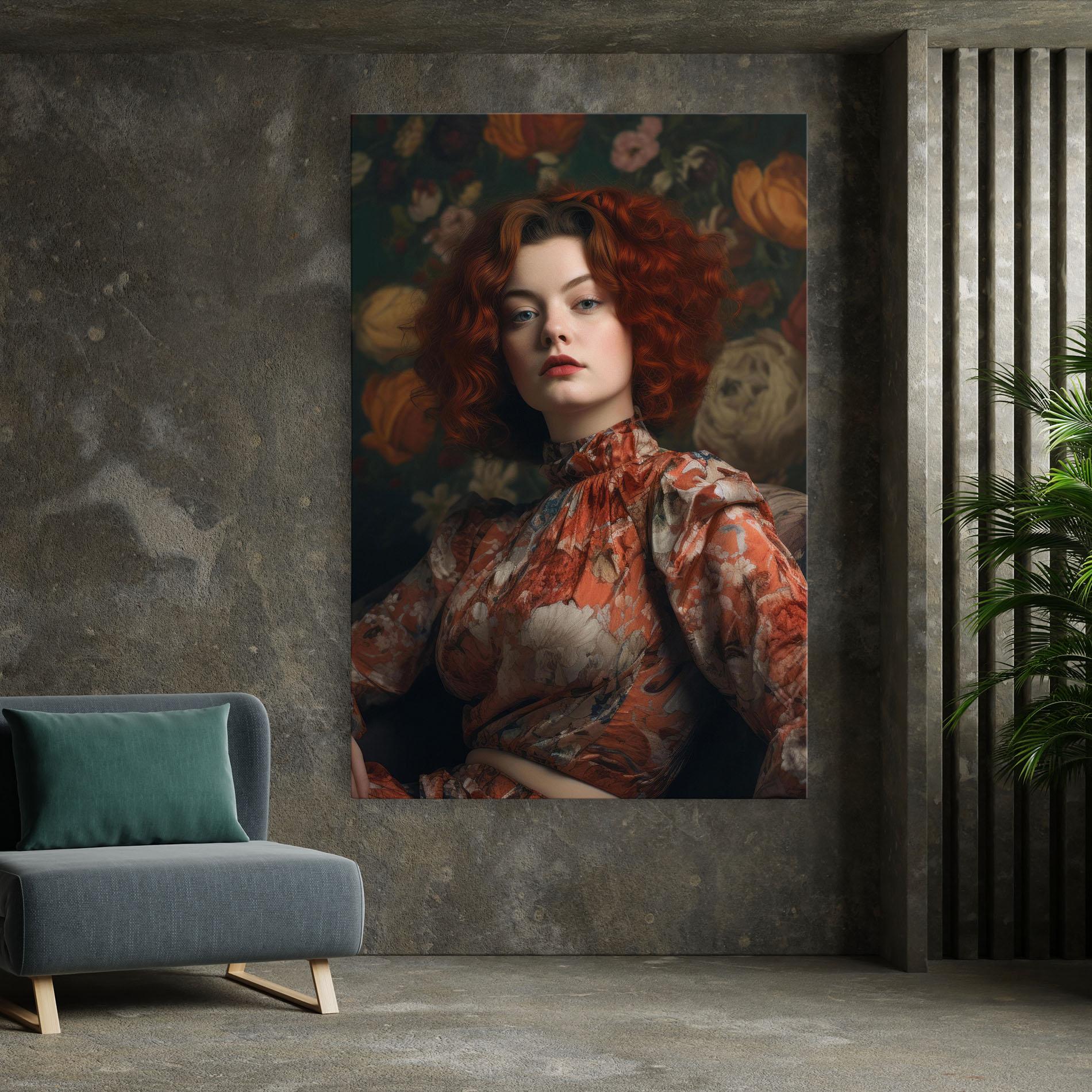 Картина на платно Red Vintage Hair mockup 7