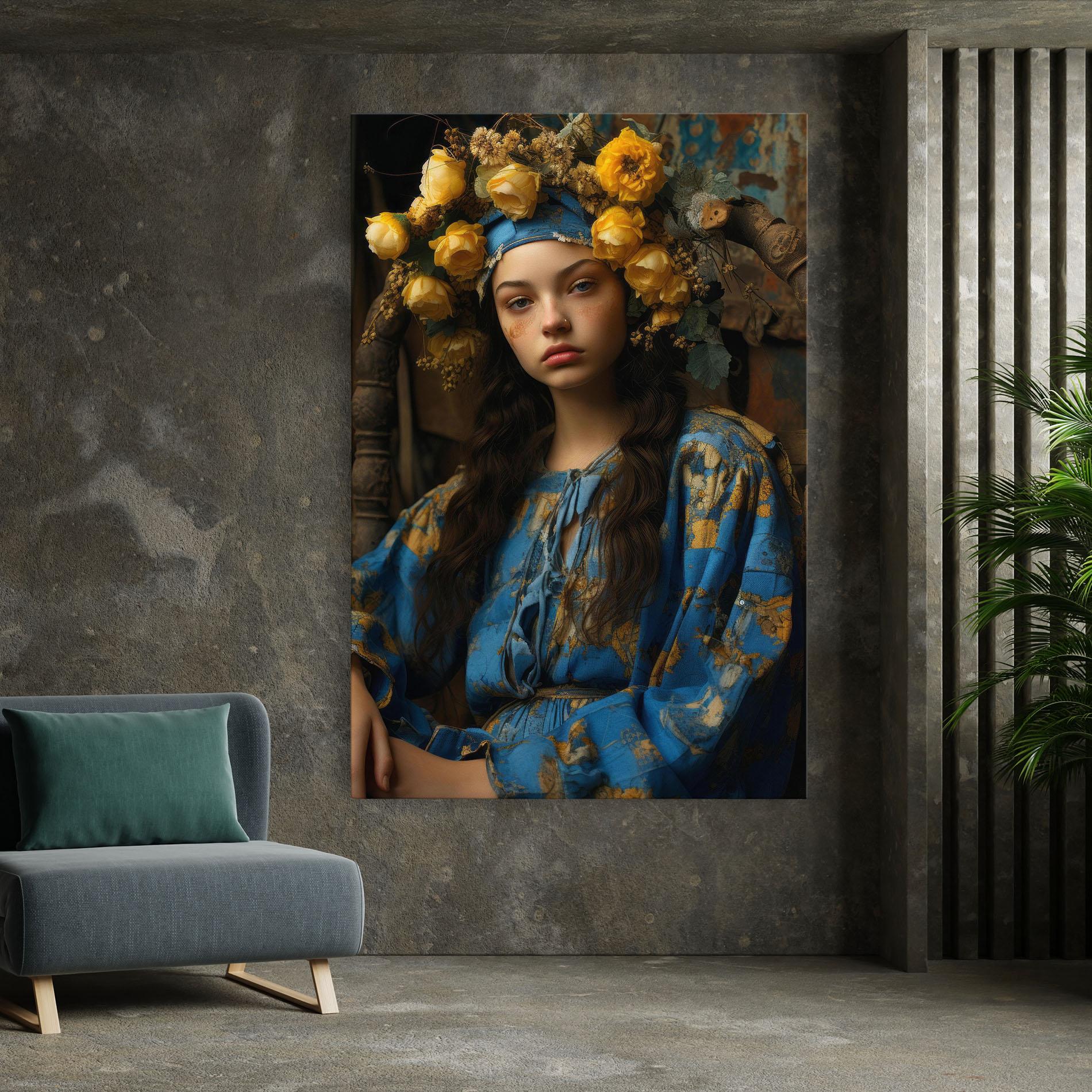 Картина на платно Yellow Rose Dress mockup 7