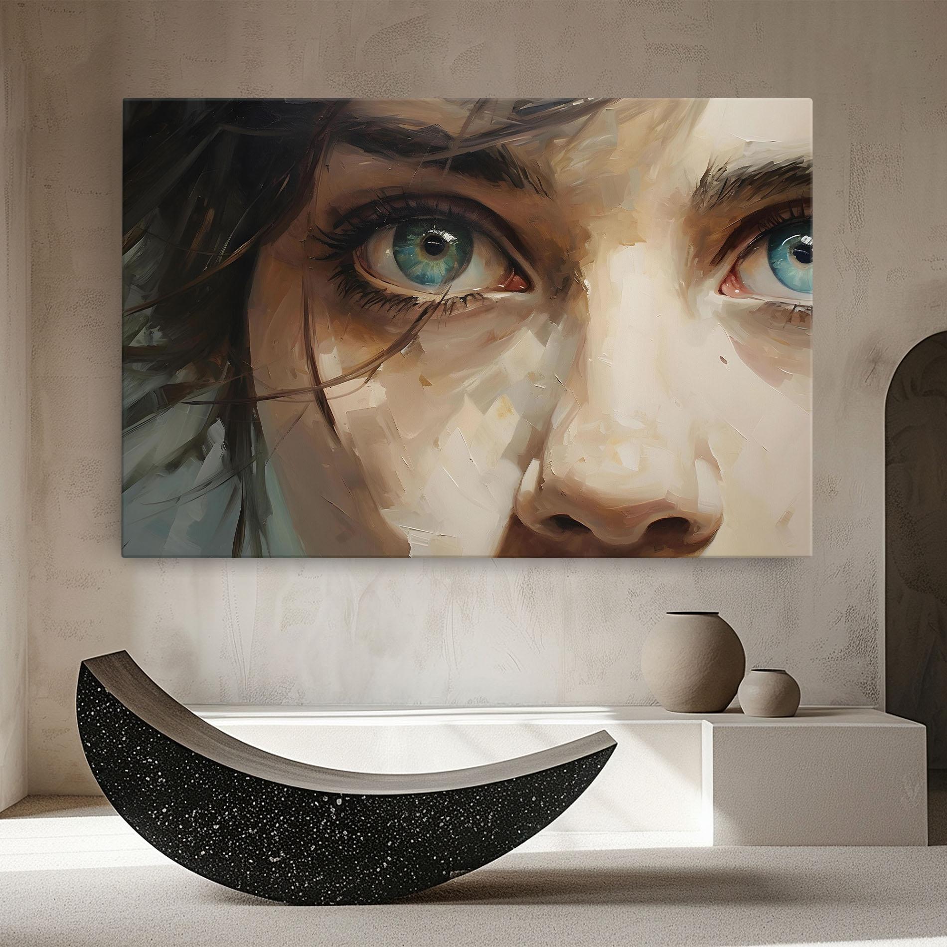 Картина на платно Vintage Blue Eyes Art mockup 8