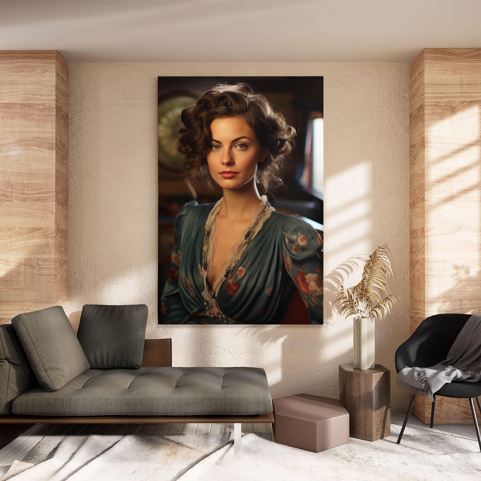 Картина на платно Pink Flowers Dress mockup 8