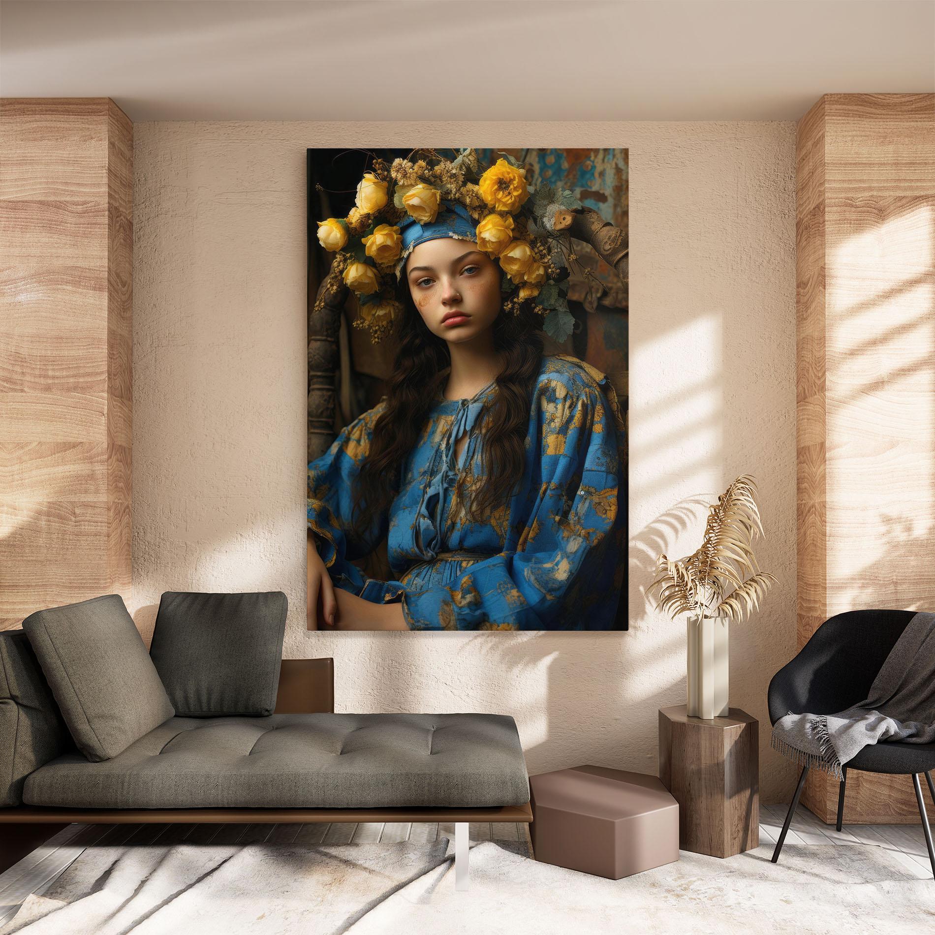 Картина на платно Yellow Rose Dress mockup 8