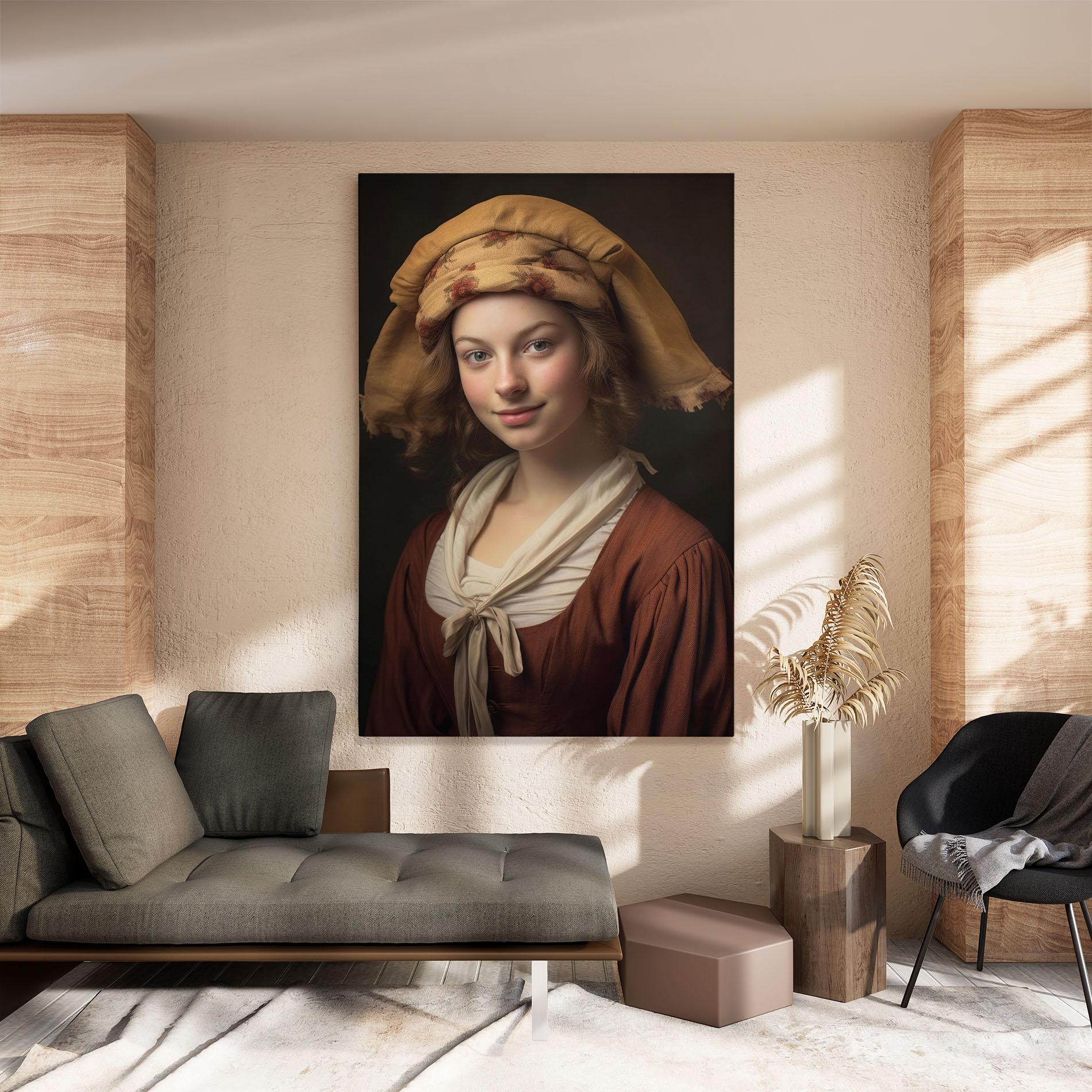 Картина на платно Young Vintage Woman mockup 8