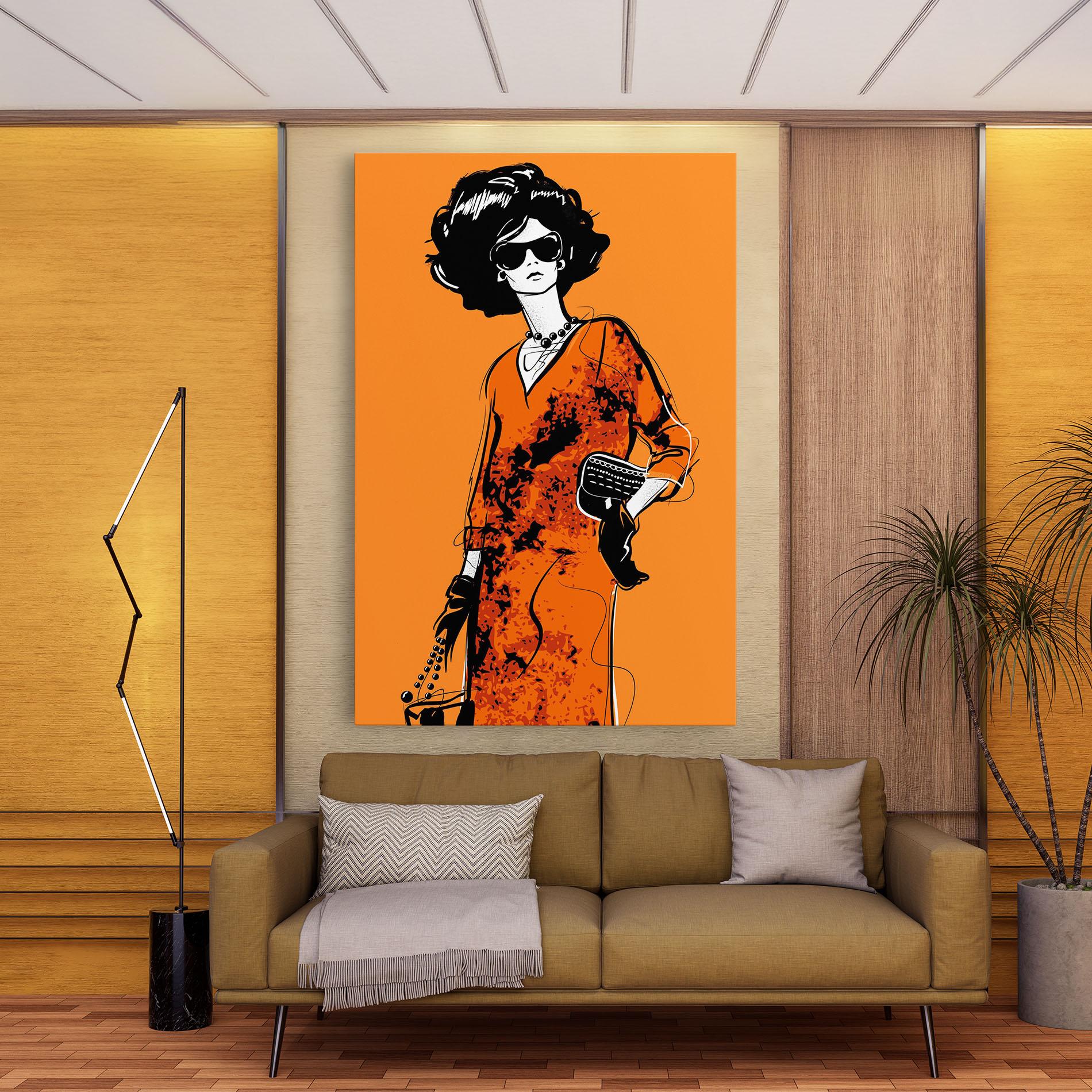 Картина на платно Old Orange Dress mockup 9