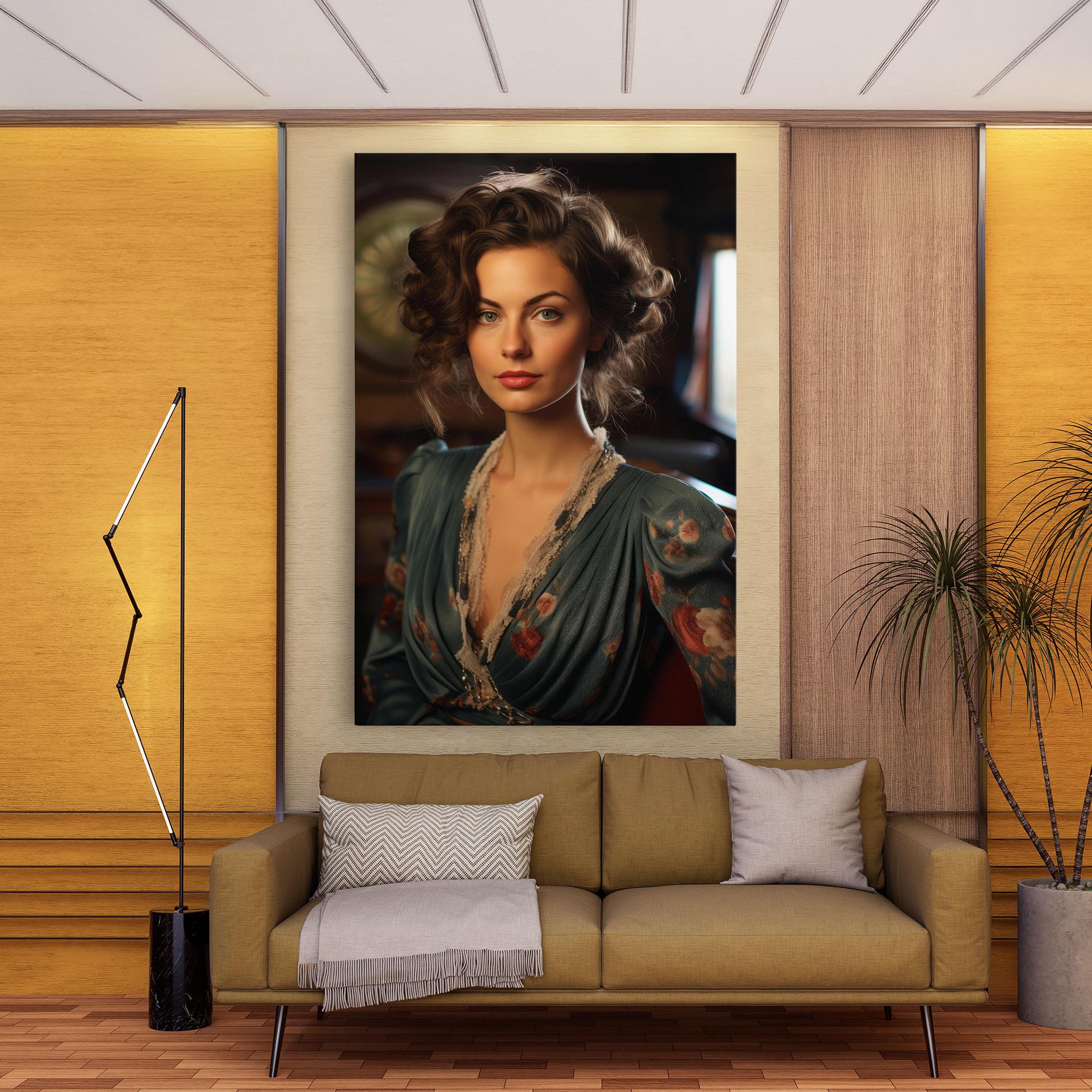 Картина на платно Pink Flowers Dress mockup 9