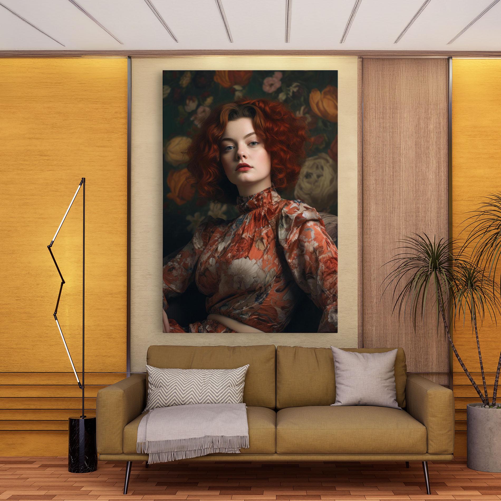 Картина на платно Red Vintage Hair mockup 9