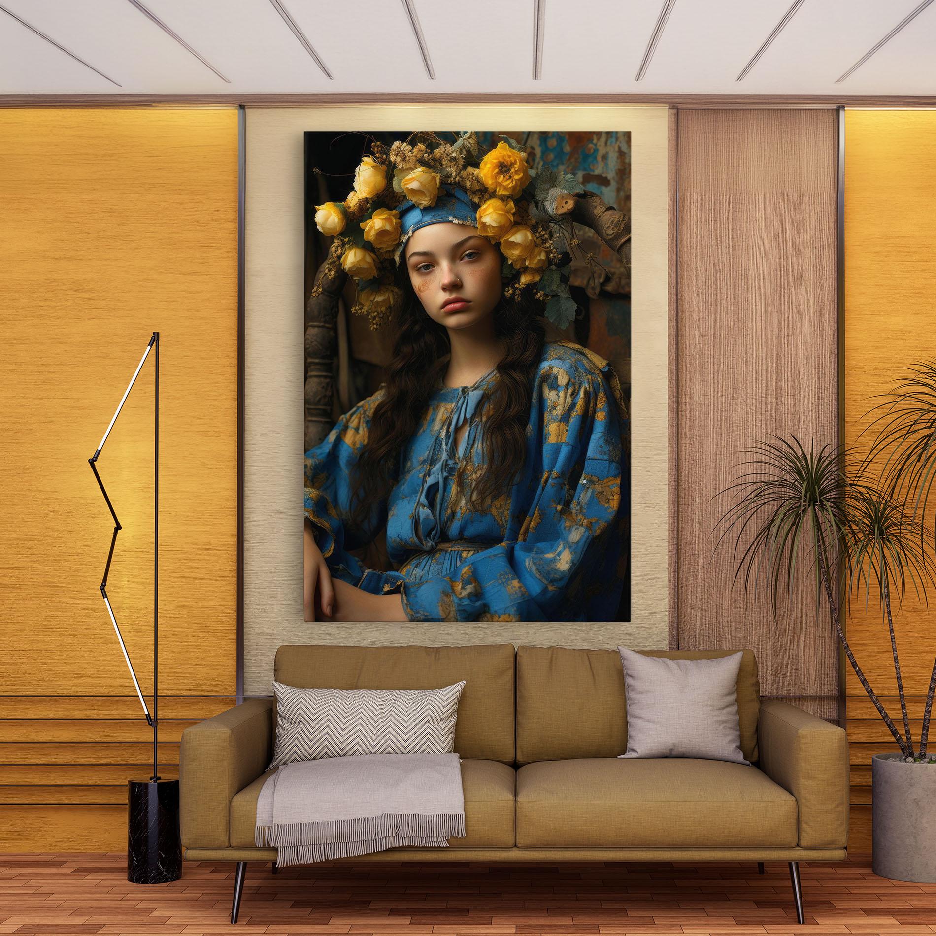 Картина на платно Yellow Rose Dress mockup 9