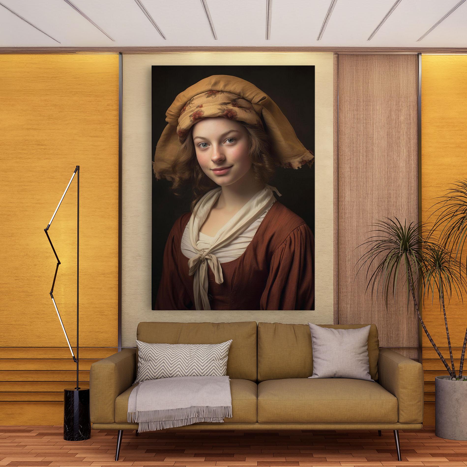 Картина на платно Young Vintage Woman mockup 9