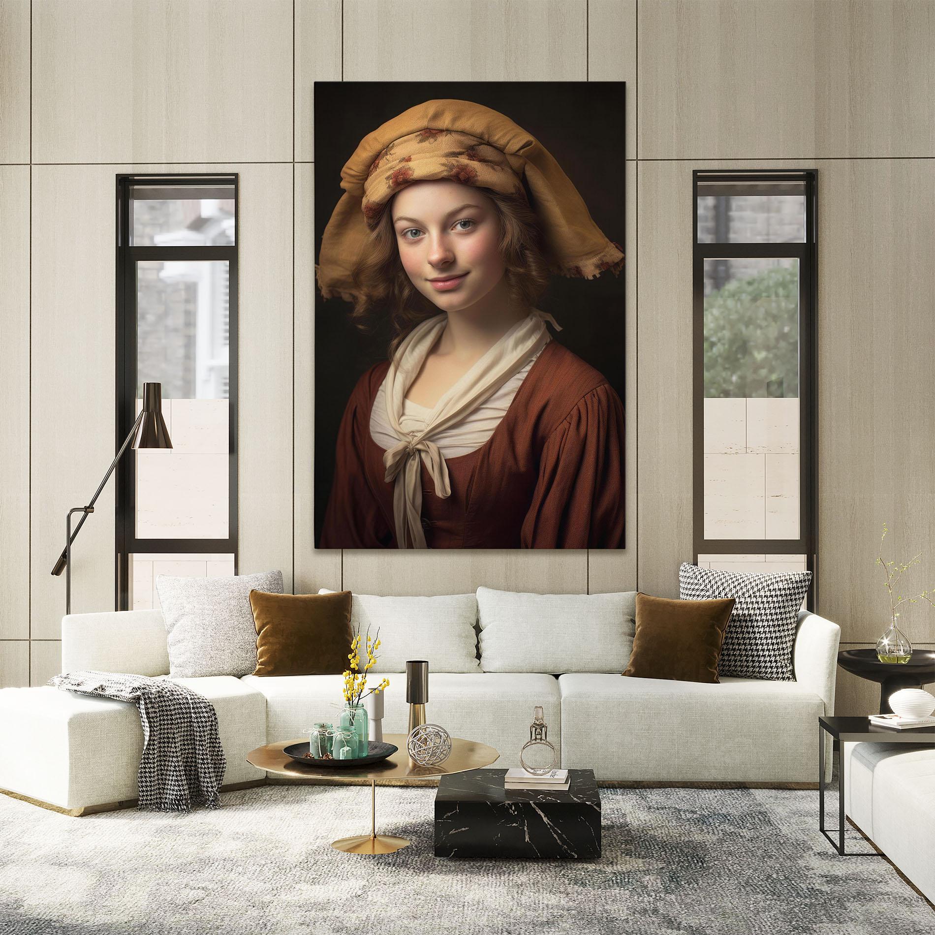 Картина на платно Young Vintage Woman mockup 2