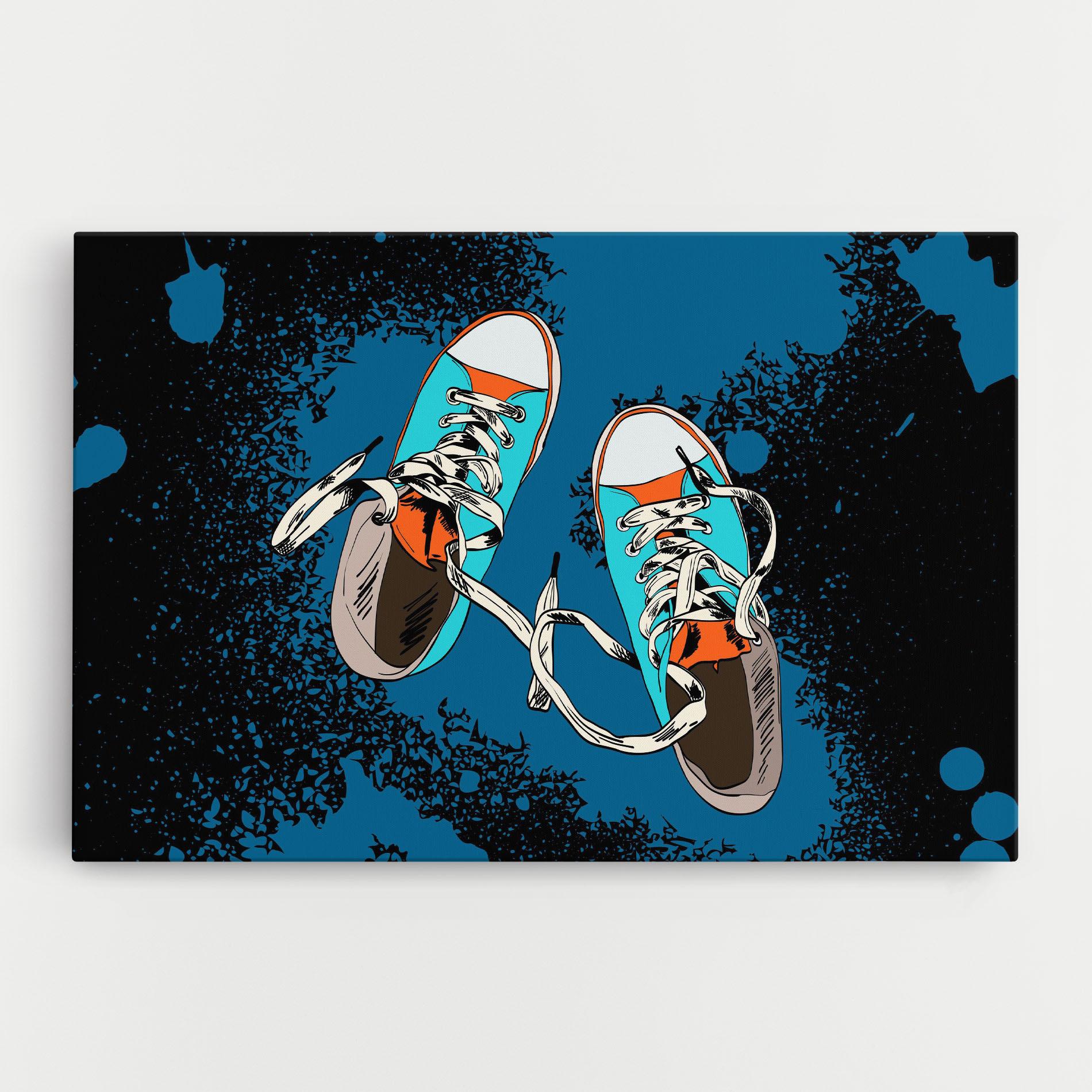 Картина на платно Blue Shoes Splash mockup 0