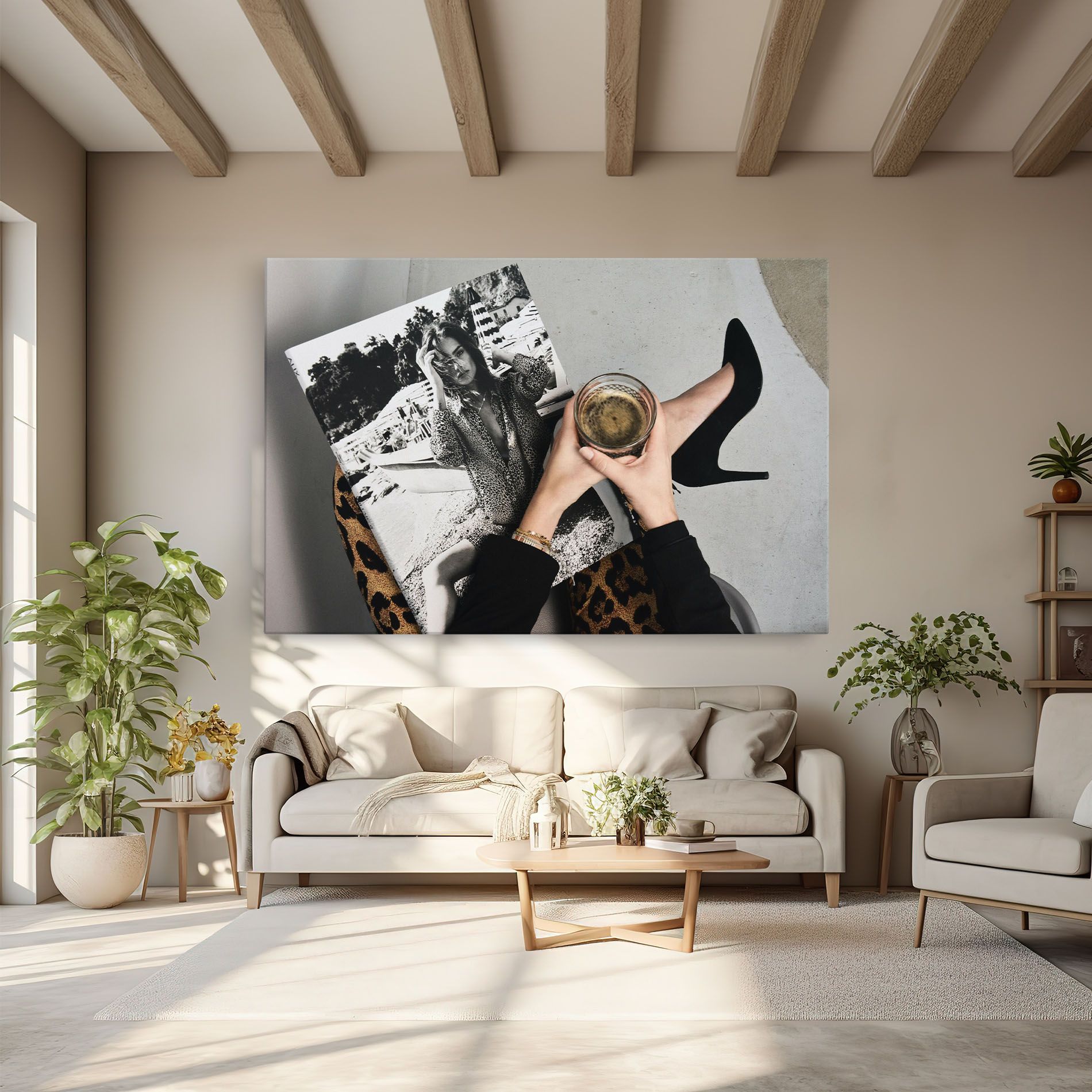 Black Shoes Holding Coffee mockup 6