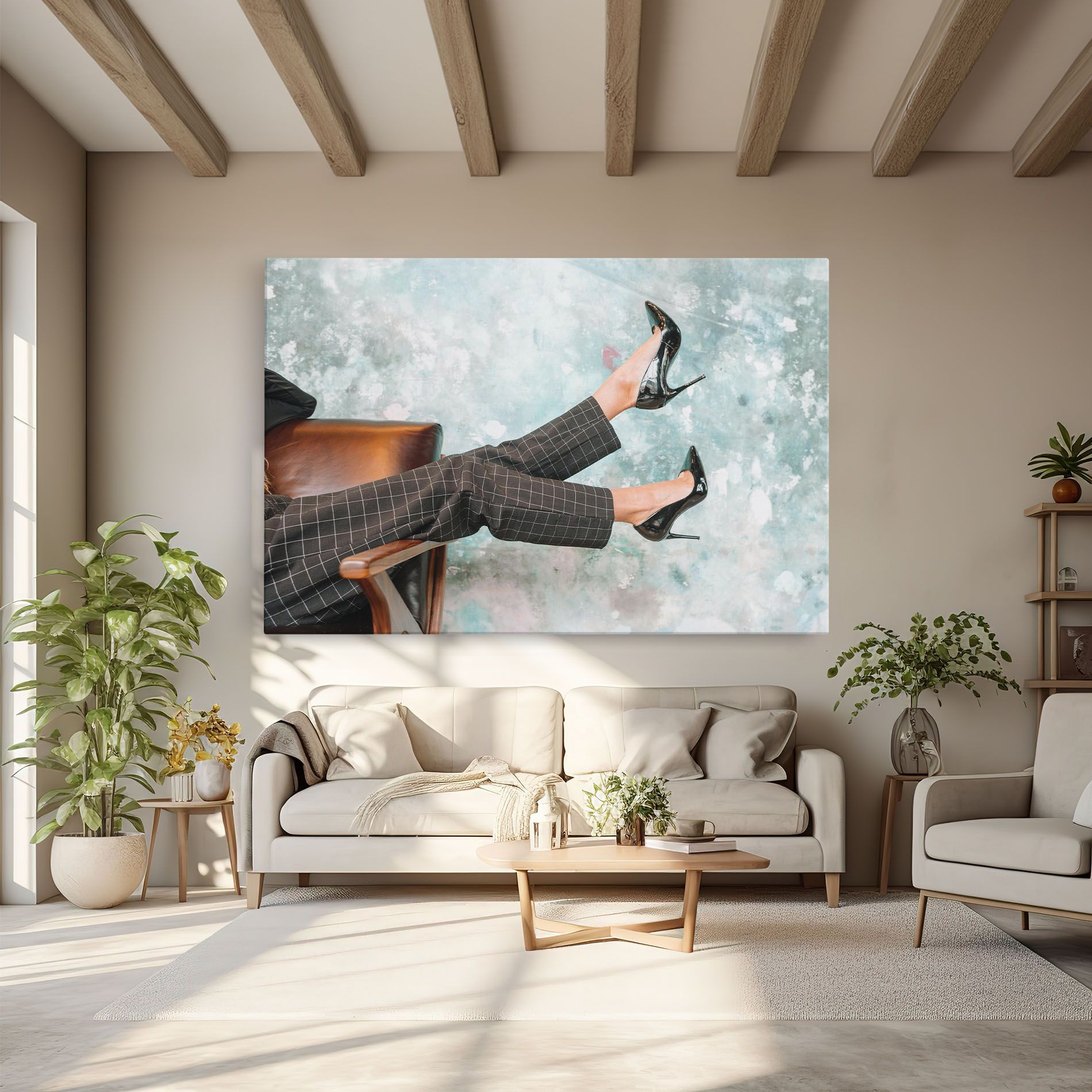 Black Shoes On Chair mockup 6