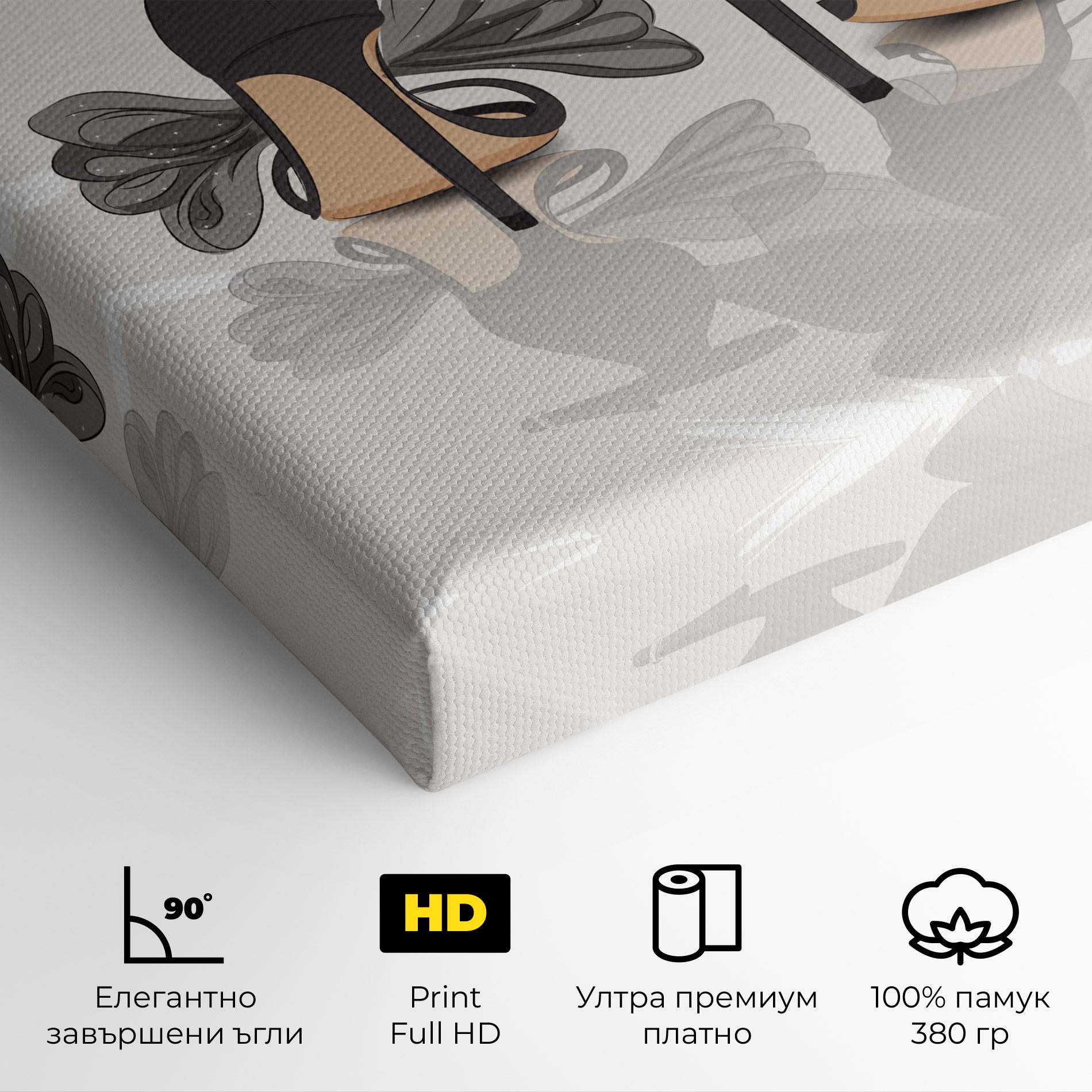 Картина на платно Black Bow Heels mockup 4