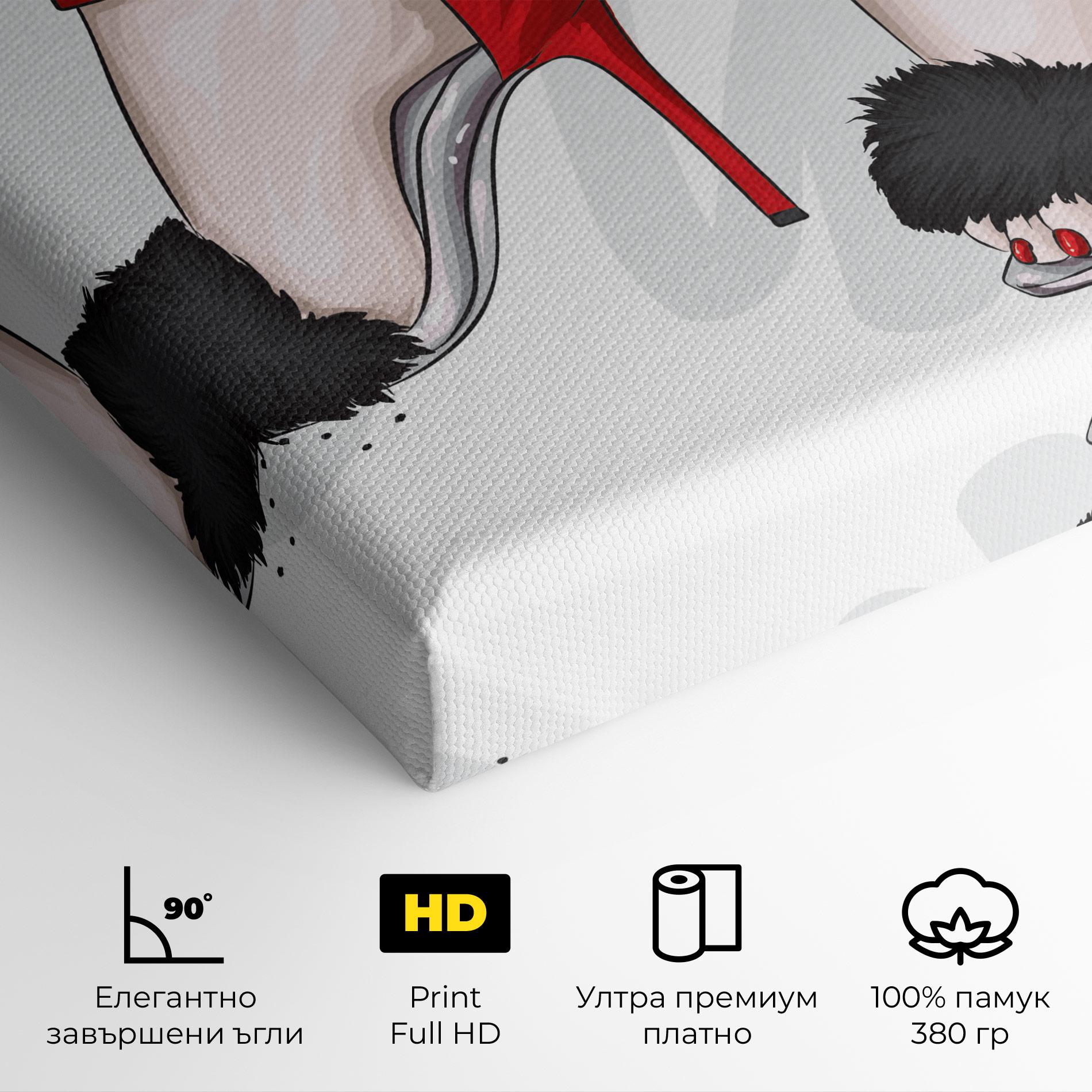 Картина на платно Black Red Heels mockup 4