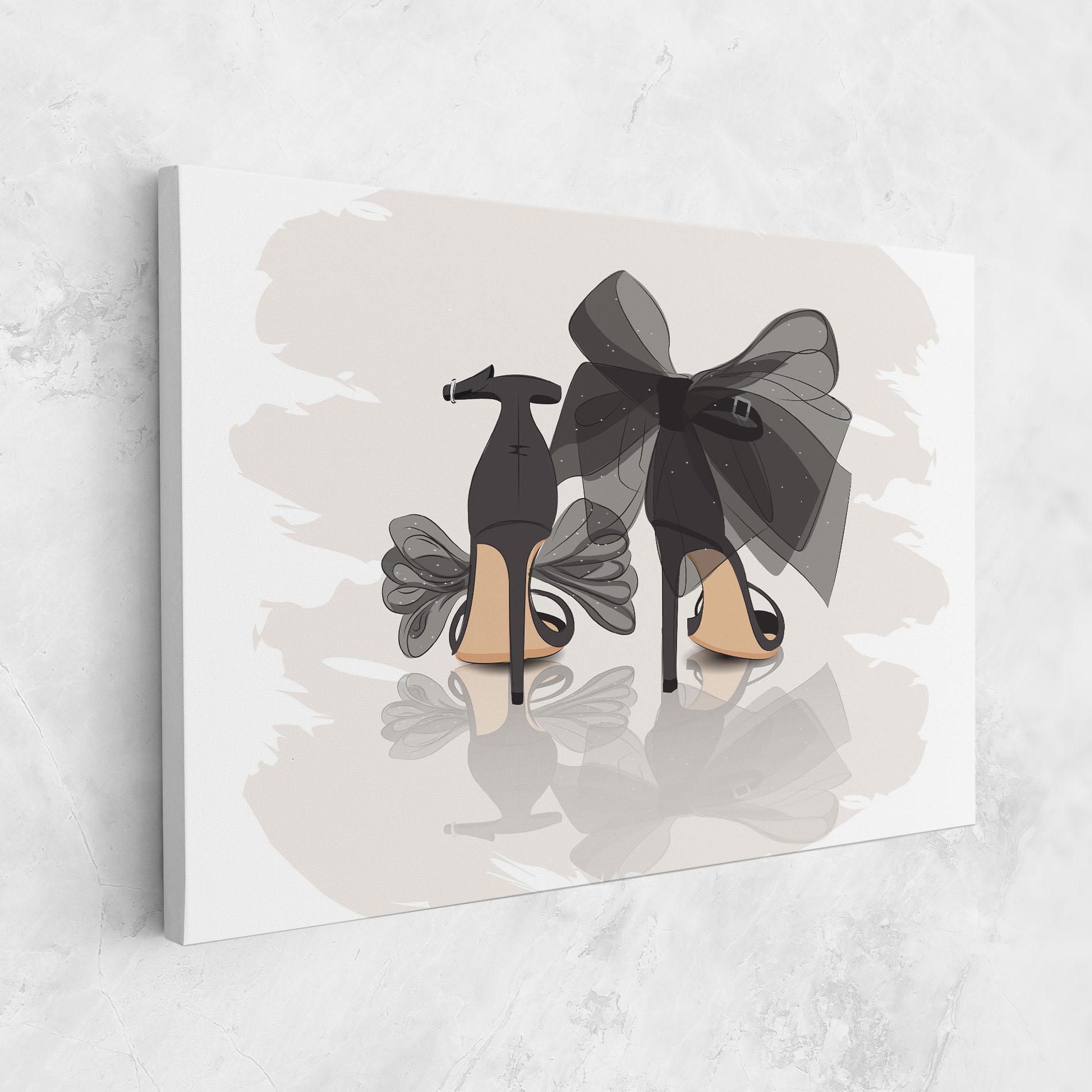 Картина на платно Black Bow Heels mockup 1