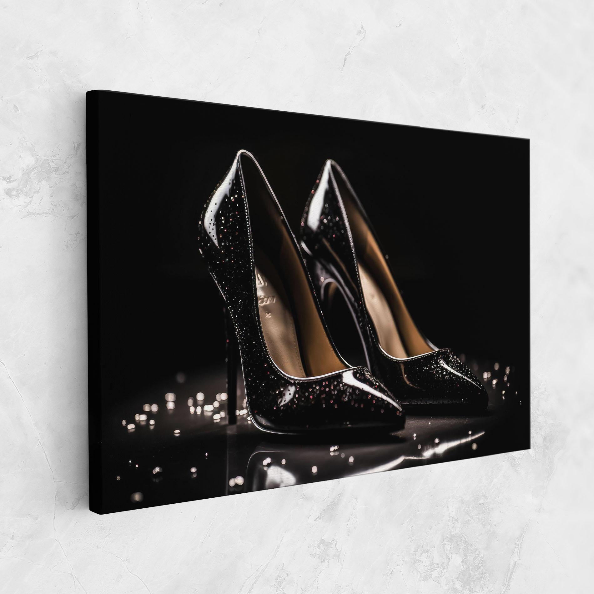 Картина на платно Black Leather Shoe mockup 1