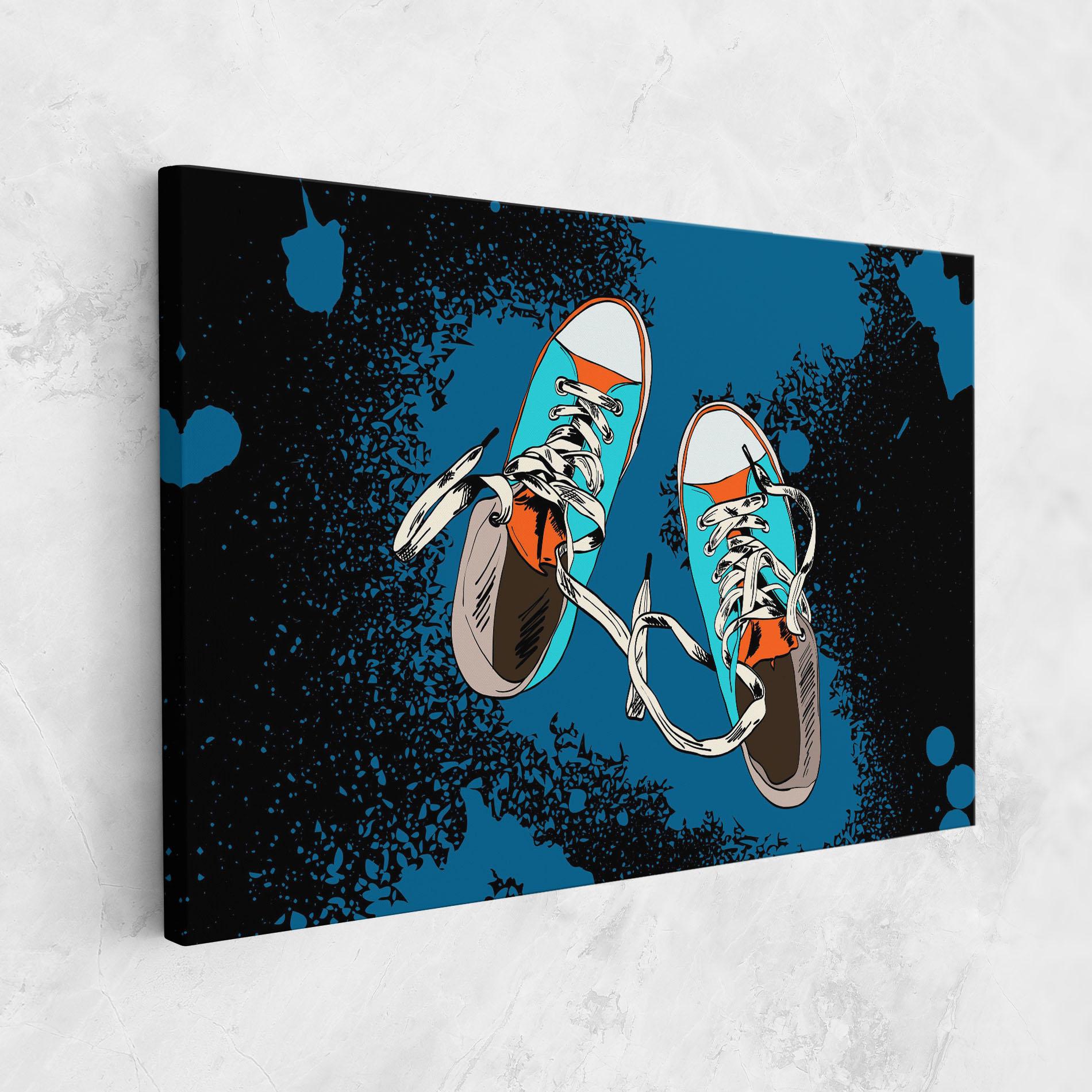 Картина на платно Blue Shoes Splash mockup 1