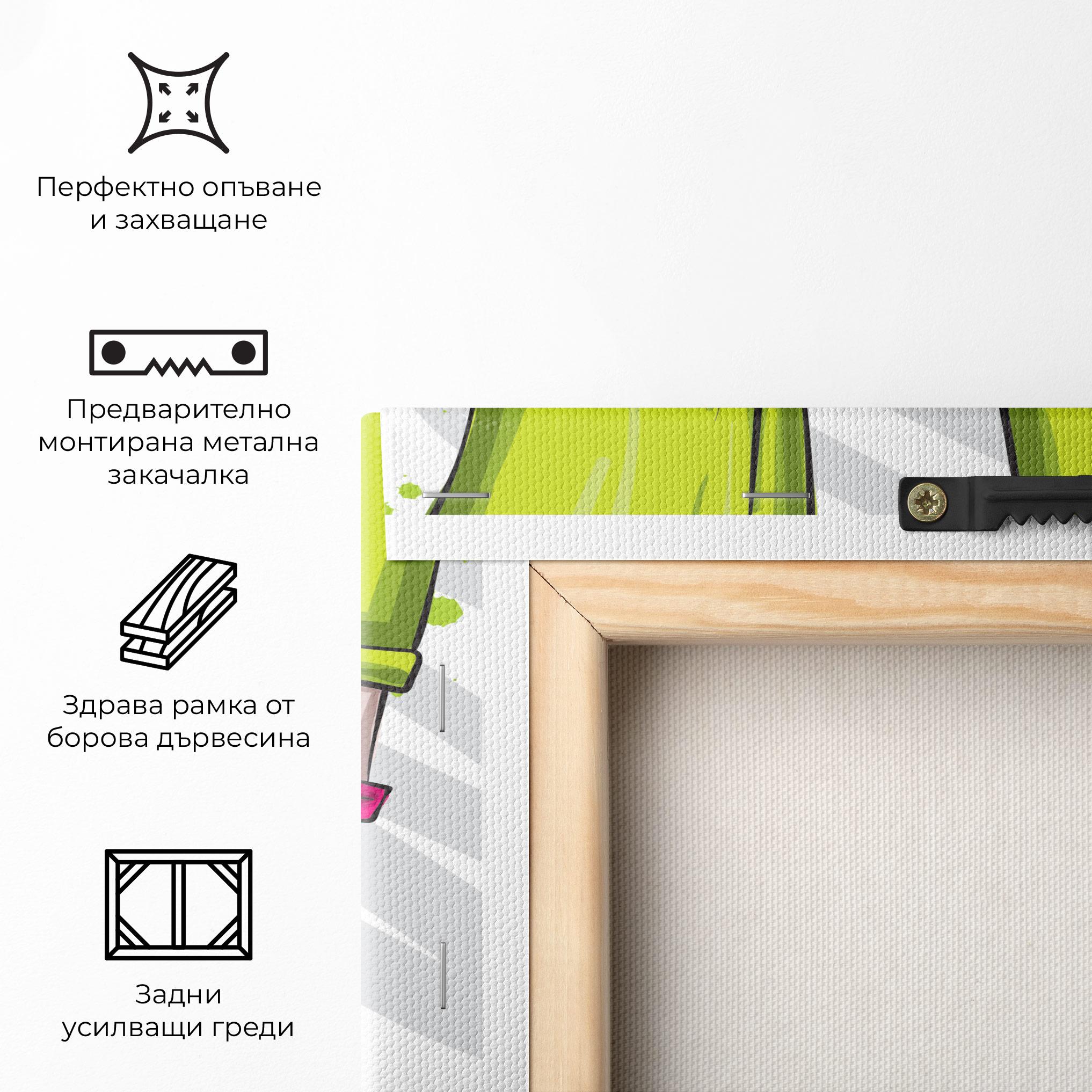 Картина на платно Green Nails mockup 5