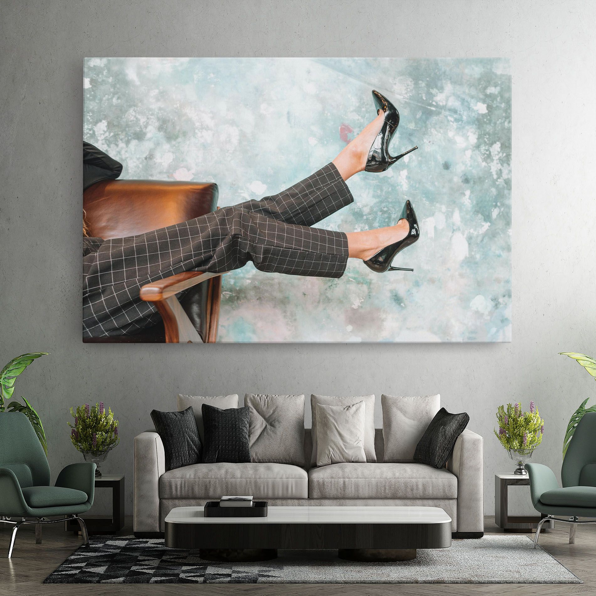 Black Shoes On Chair mockup 7