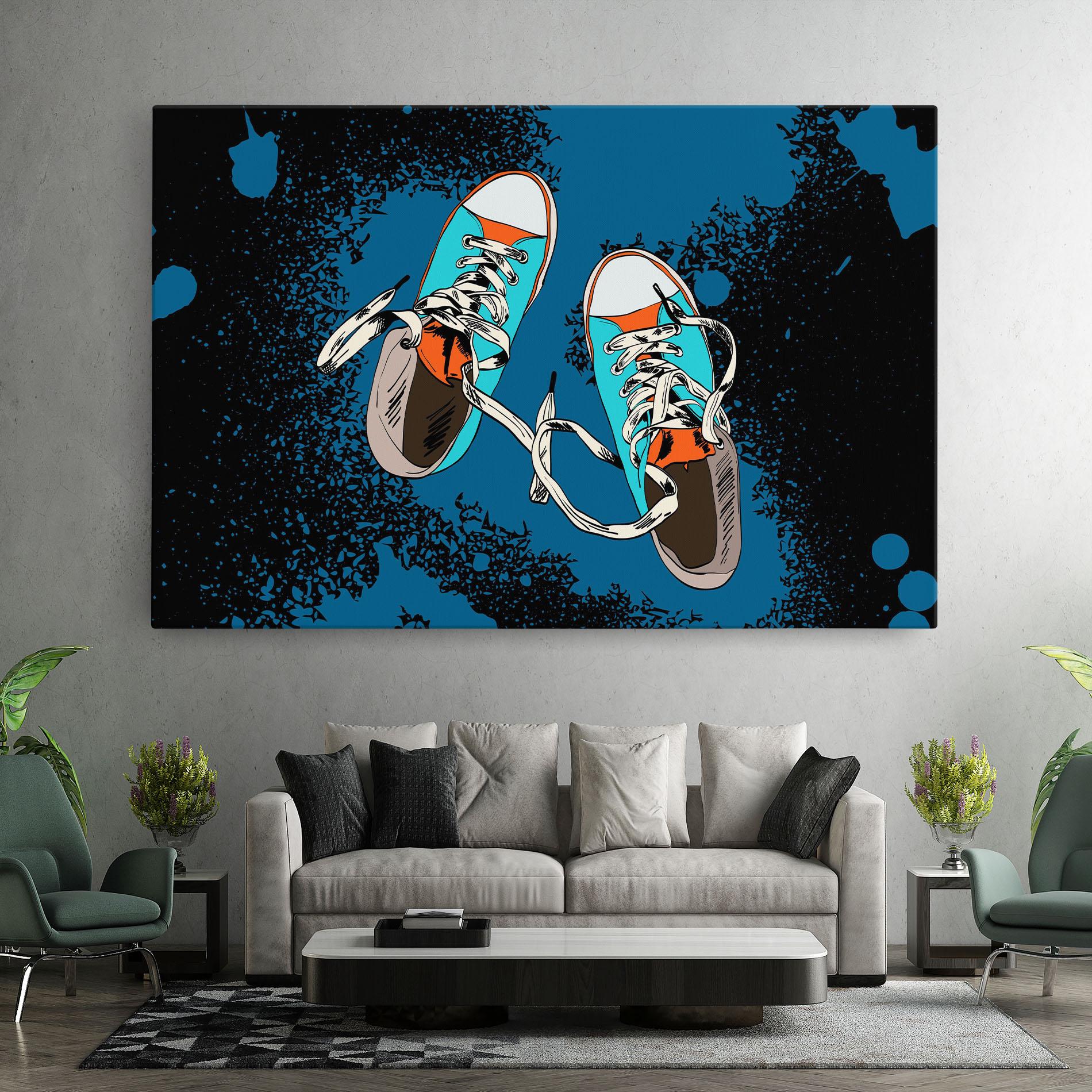 Картина на платно Blue Shoes Splash mockup 7