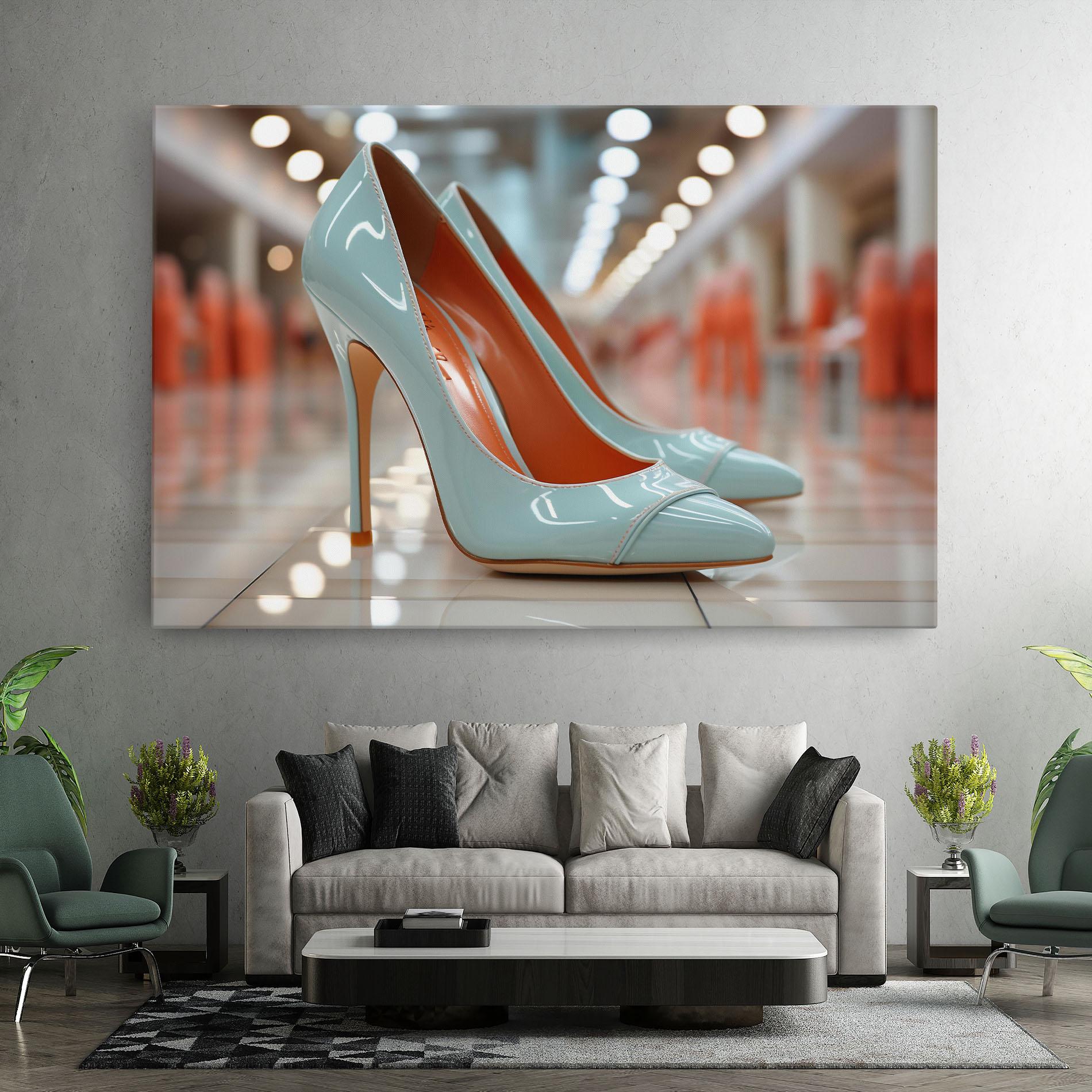 Картина на платно Light Blue Heels mockup 7