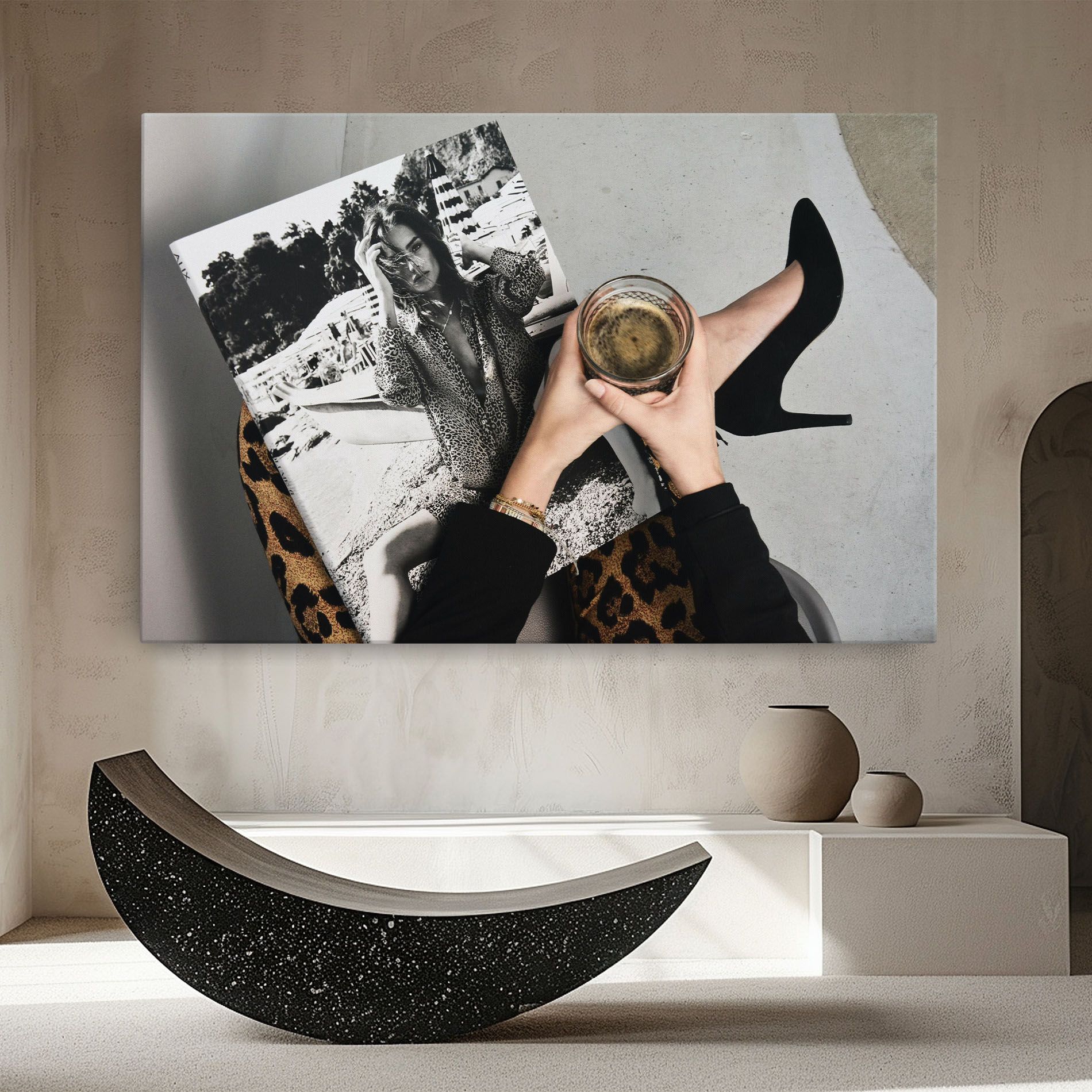 Black Shoes Holding Coffee mockup 8