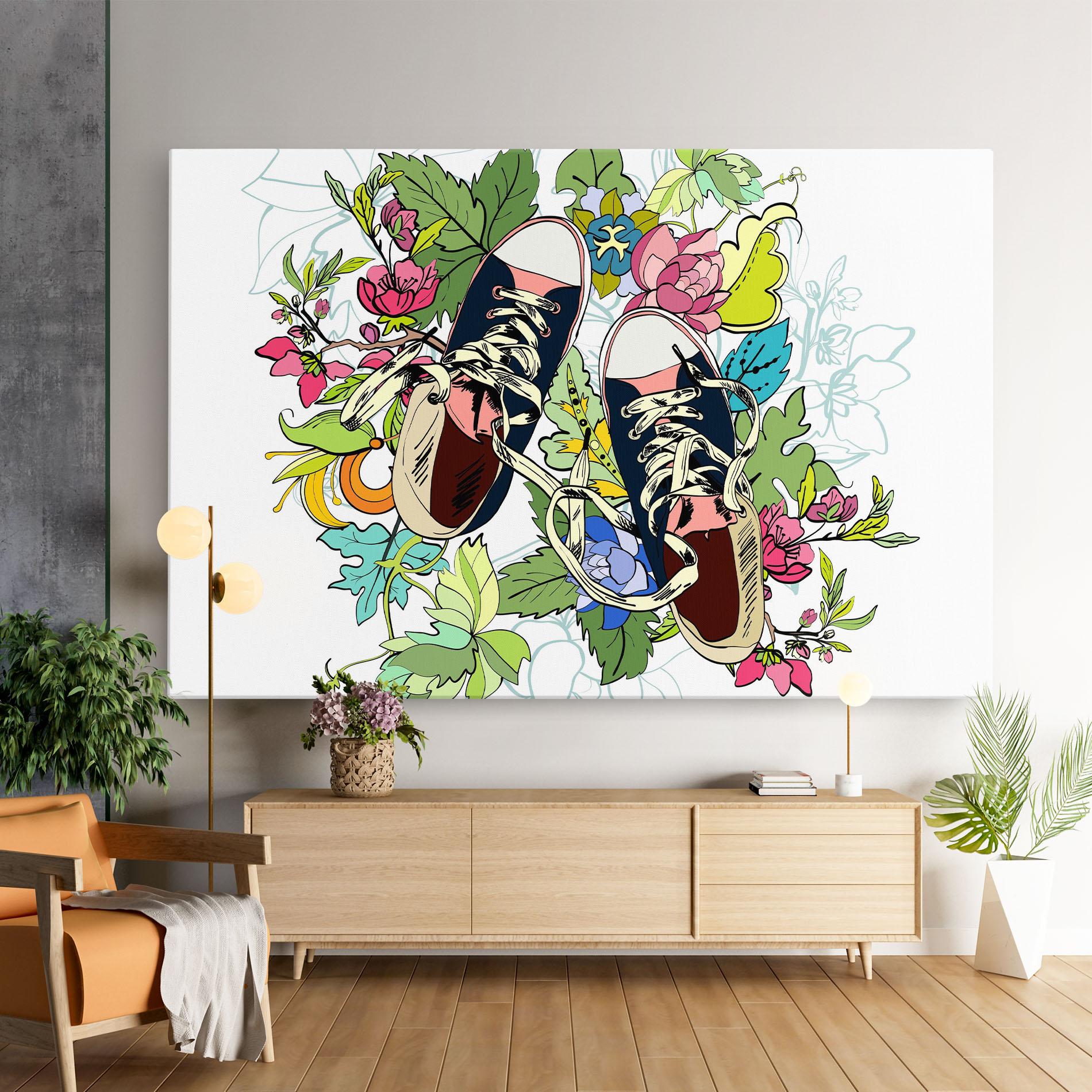 Картина на платно Flower Shoes mockup 9