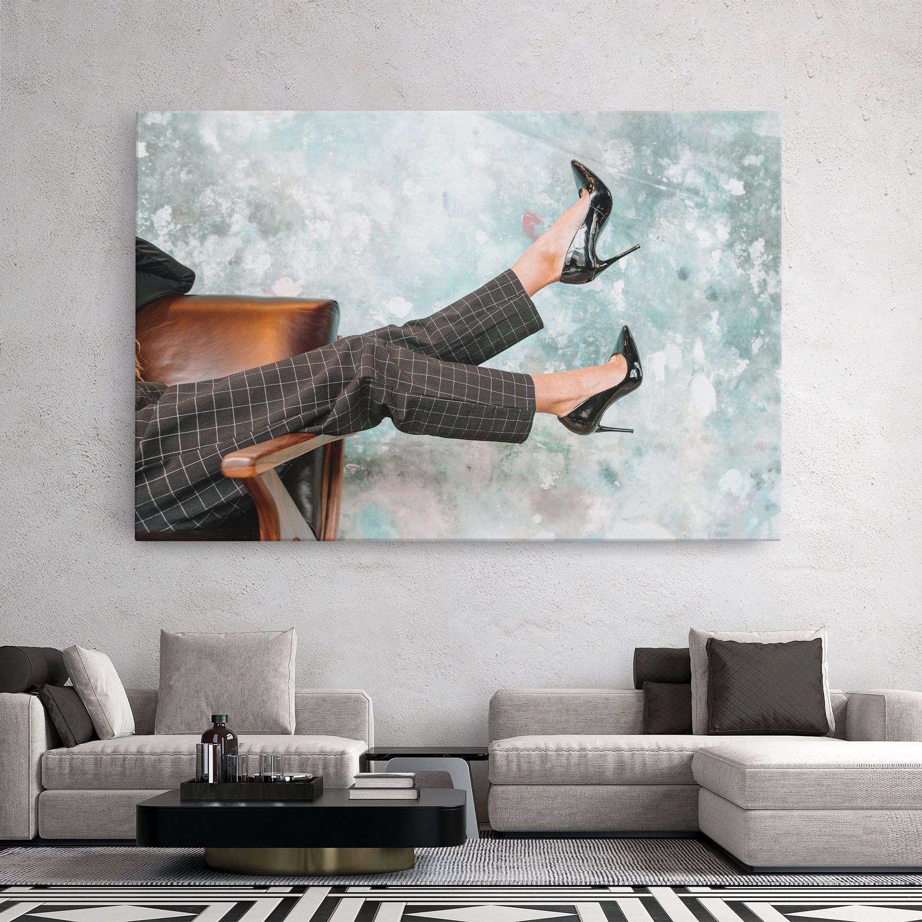 Black Shoes On Chair mockup 2