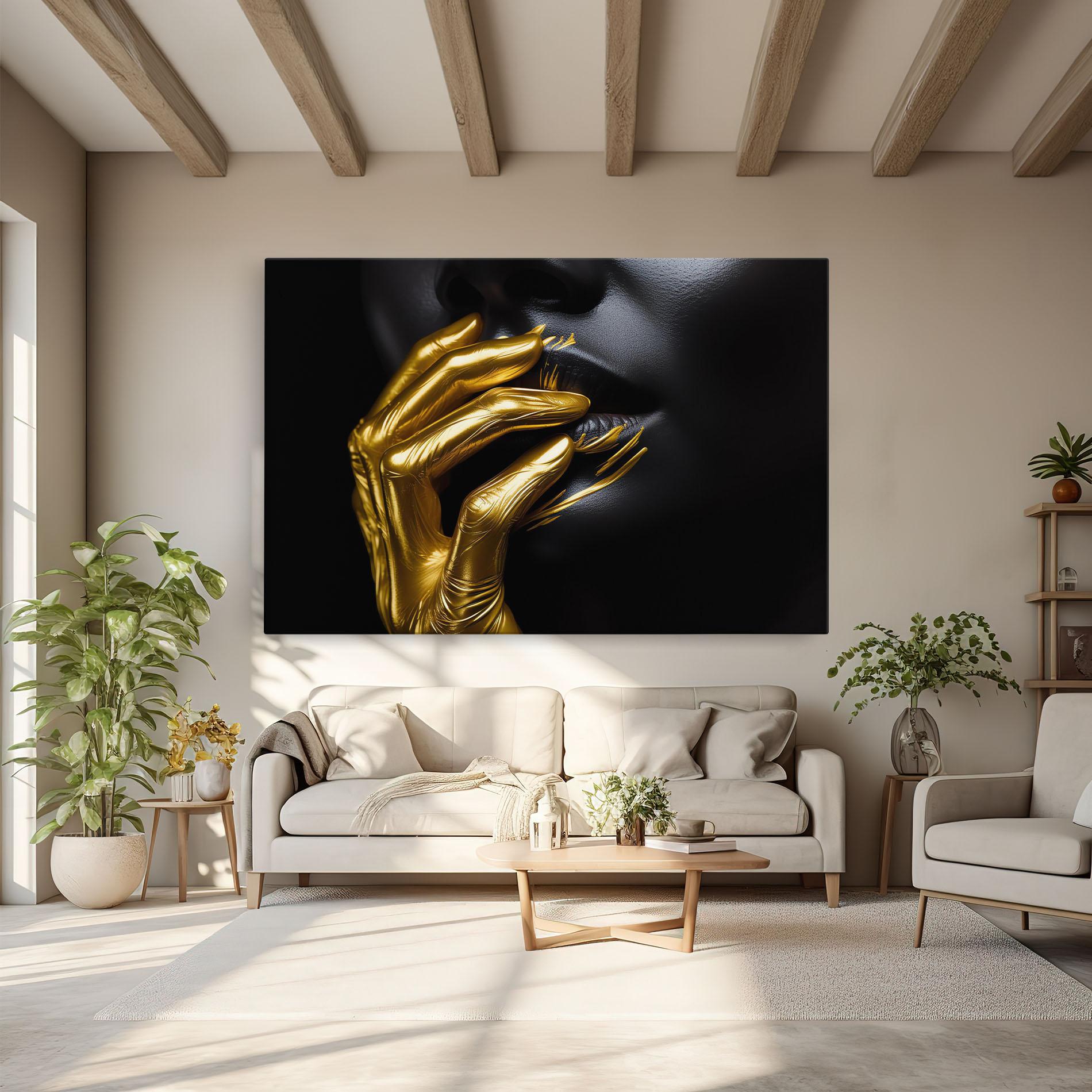 Картина на платно Gold Small Hand mockup 6