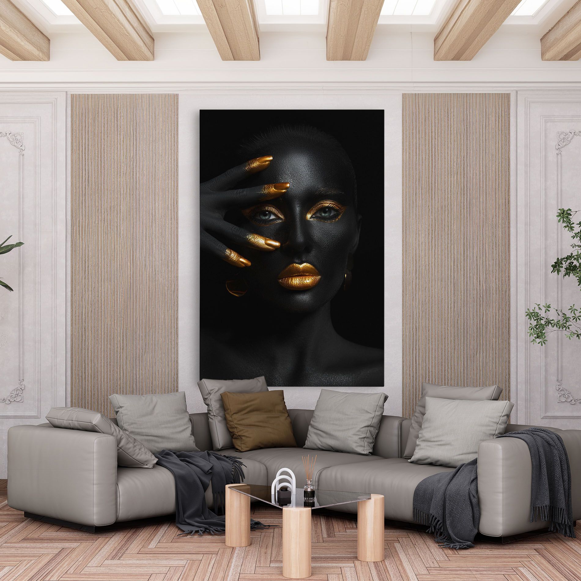 Gold Makeup Nails mockup 6