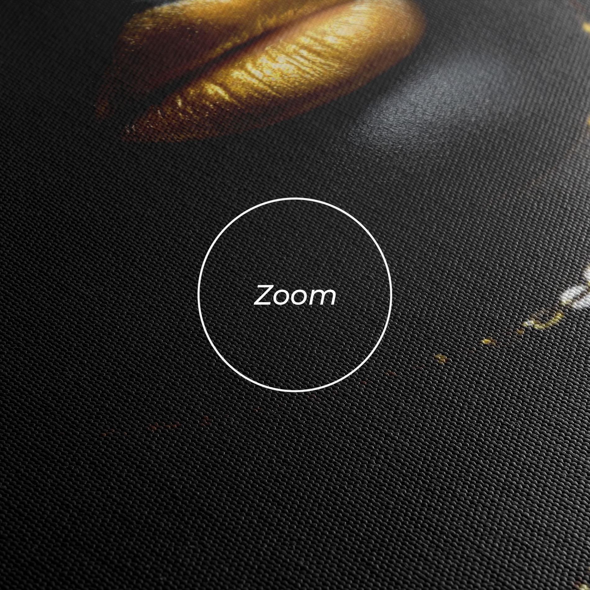 Картина на платно Gold Makeup Lips mockup 3