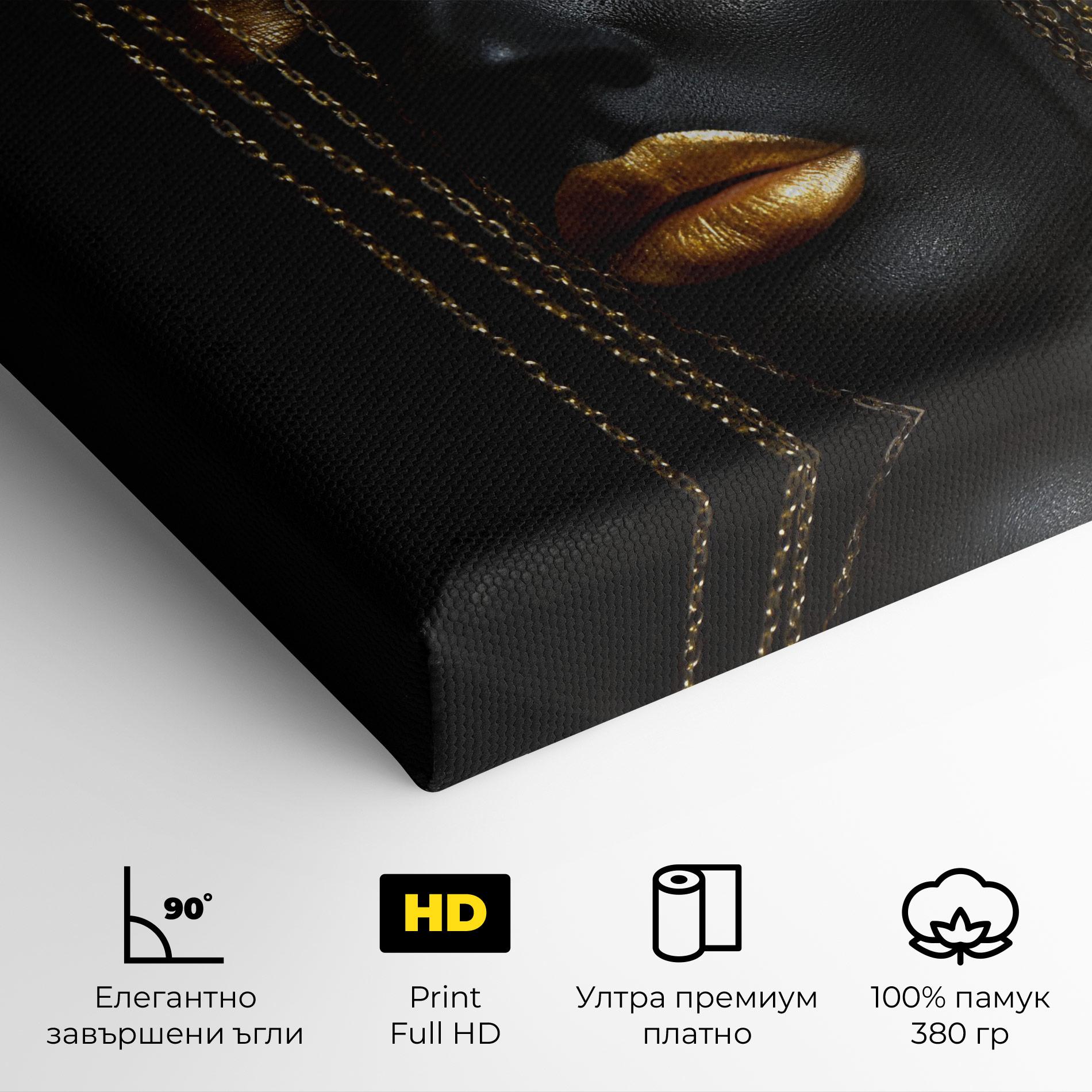 Картина на платно Chain Gold Eyelids mockup 4