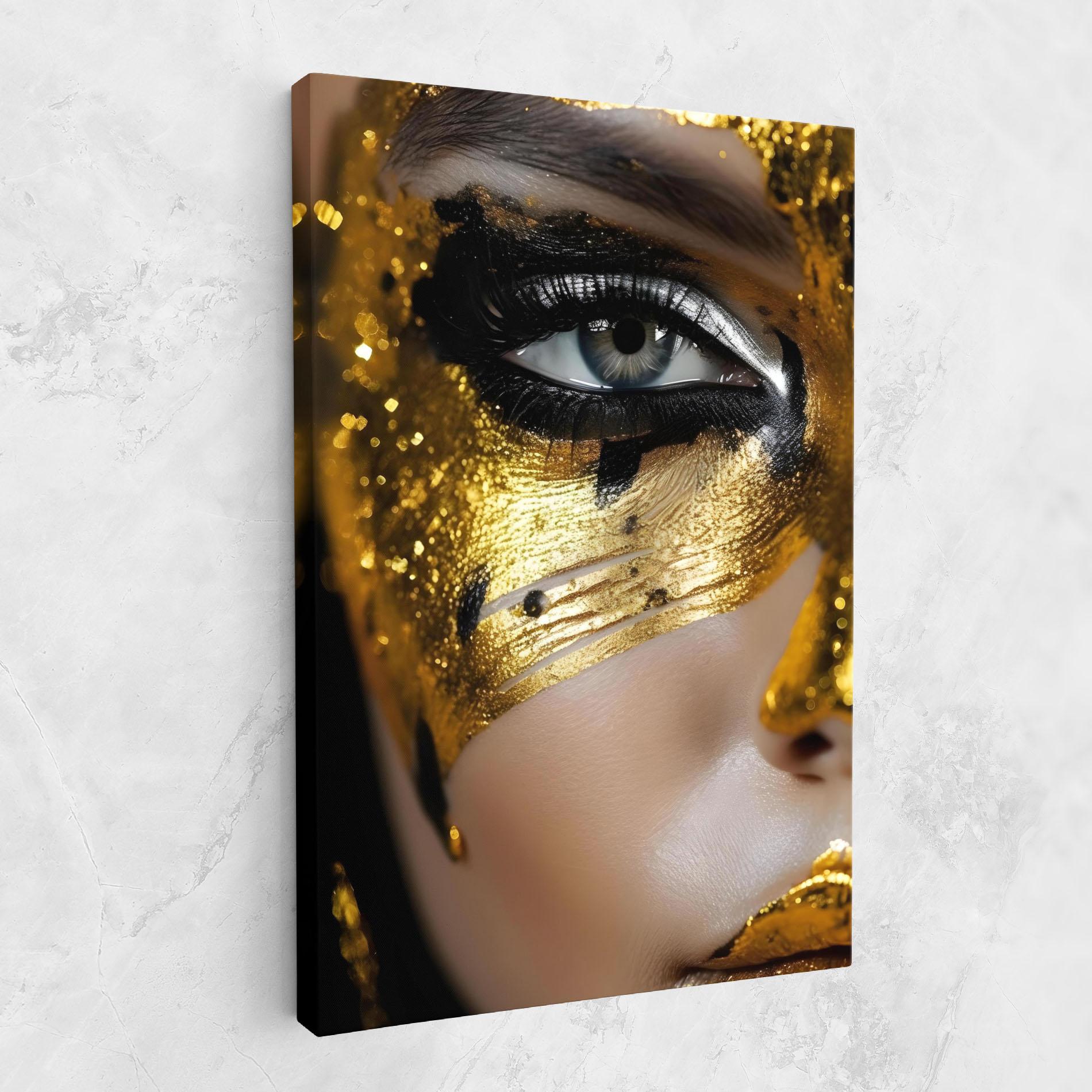 Картина на платно Black Gold Eyeliner mockup 1
