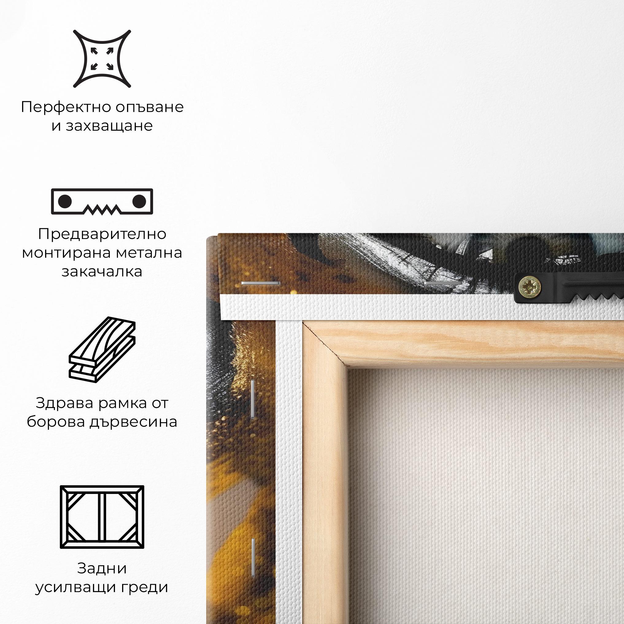 Картина на платно Black Gold Eyeliner mockup 5