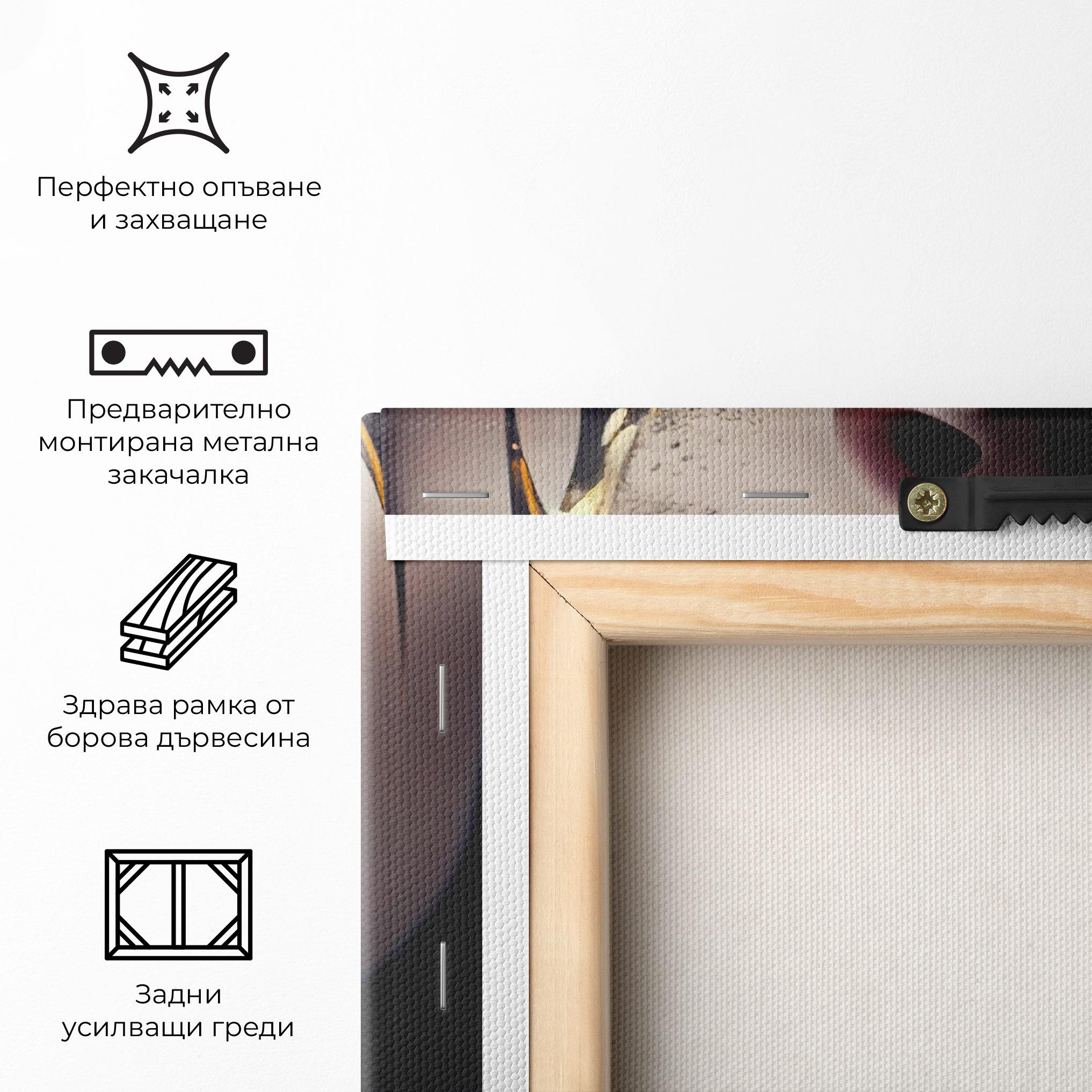 Картина на платно Glamorous Gold Lips mockup 5