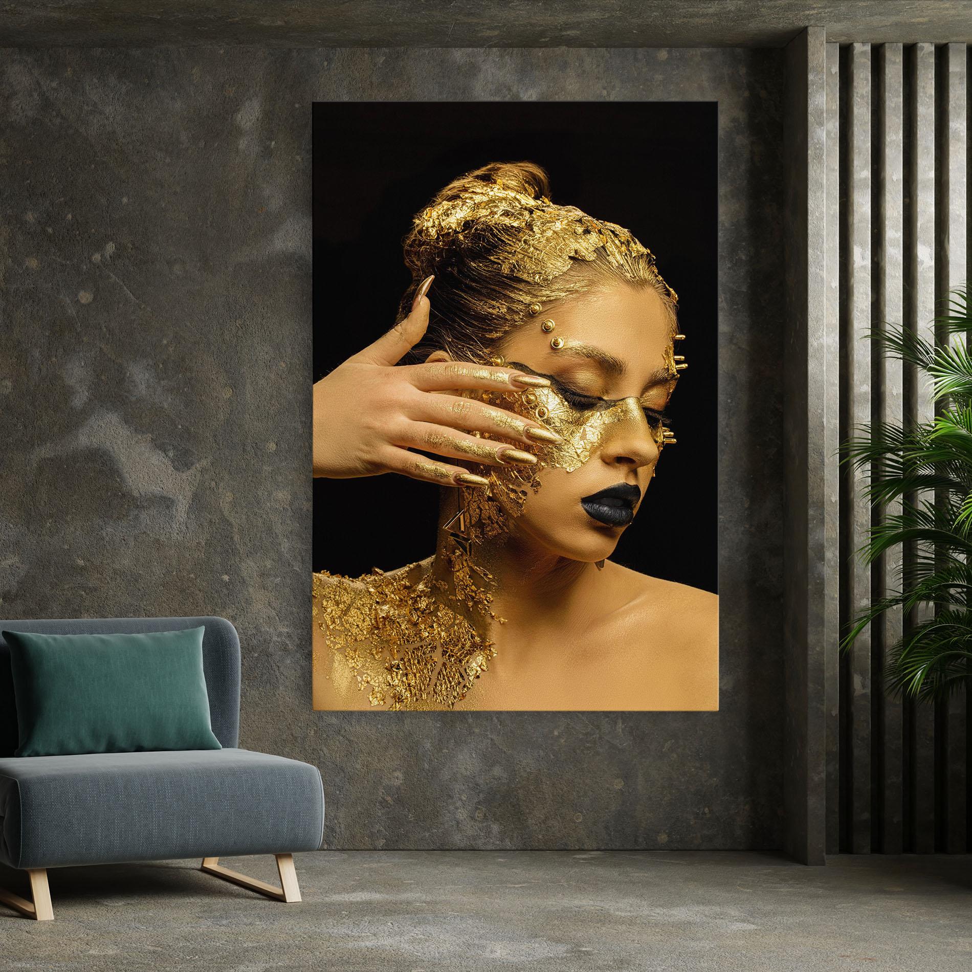 Картина на платно Festive Golden Makeup mockup 7