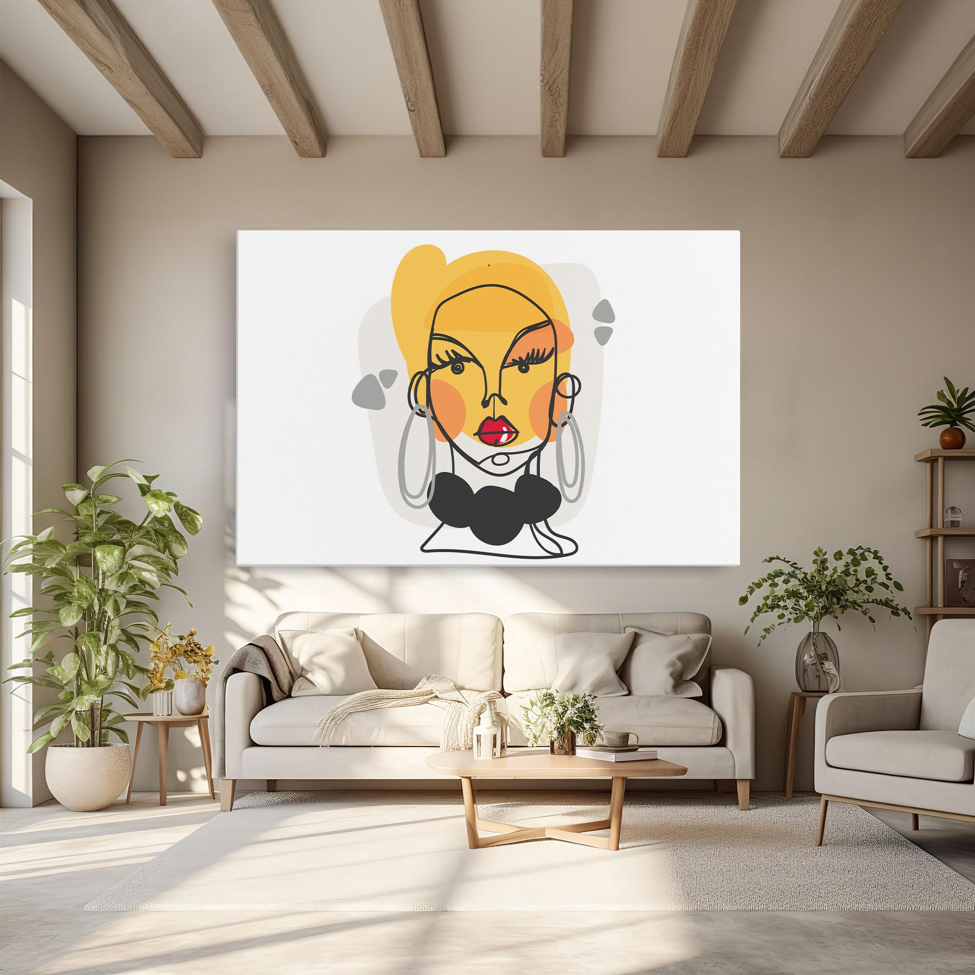 Картина на платно Abstract Blonde Face mockup 6