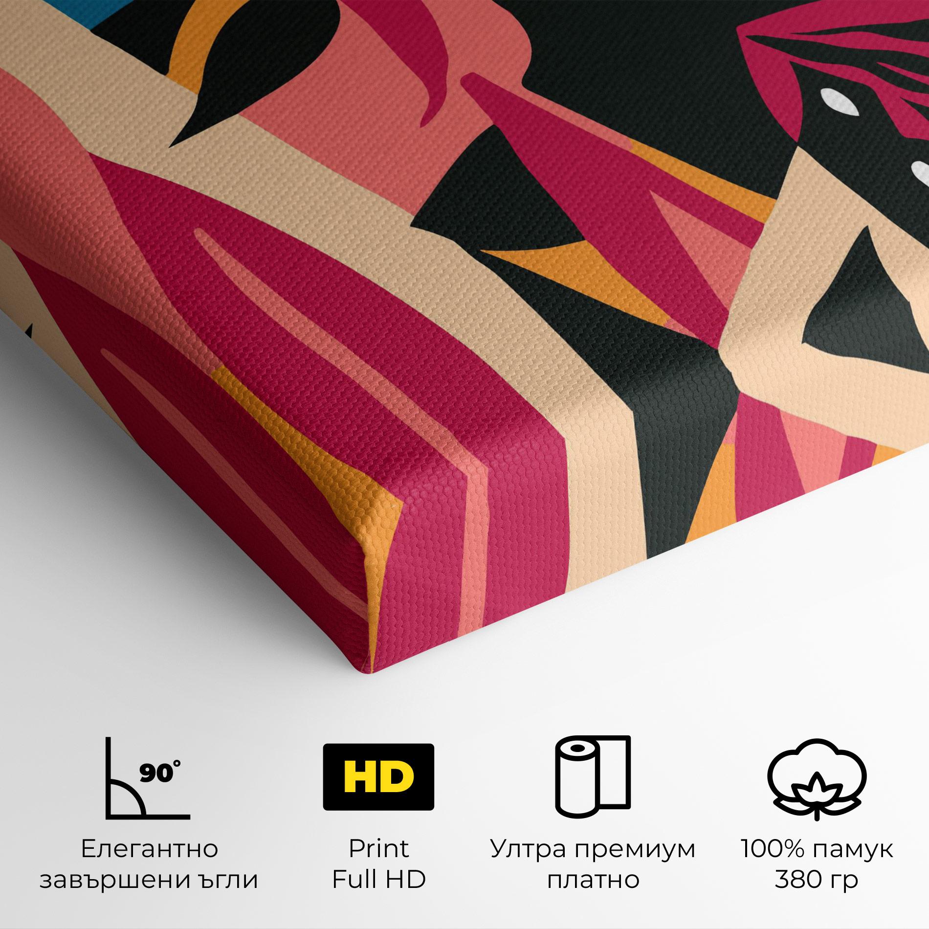 Картина на платно Crowd Face mockup 4