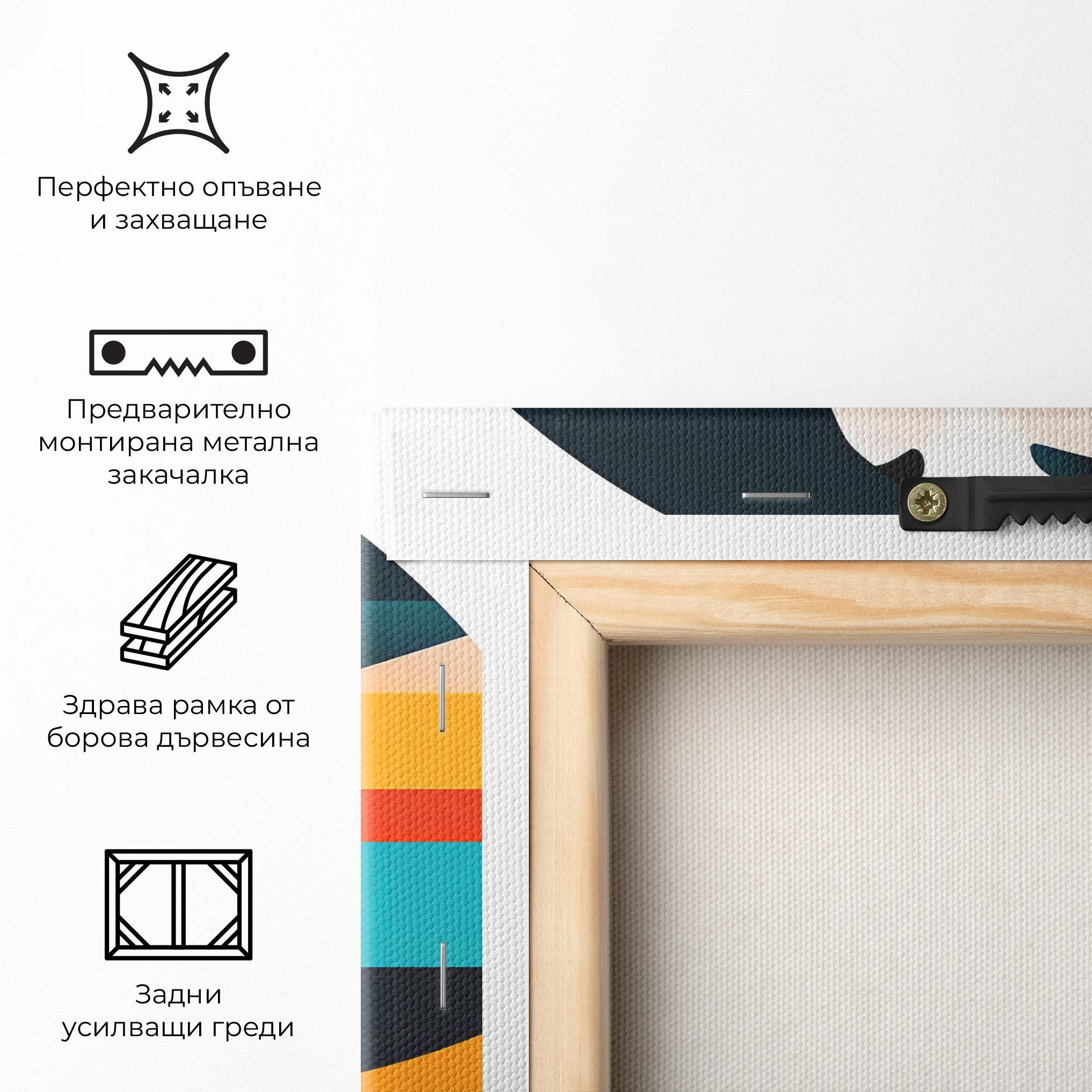 Картина на платно Blue Abstract Makeup mockup 5