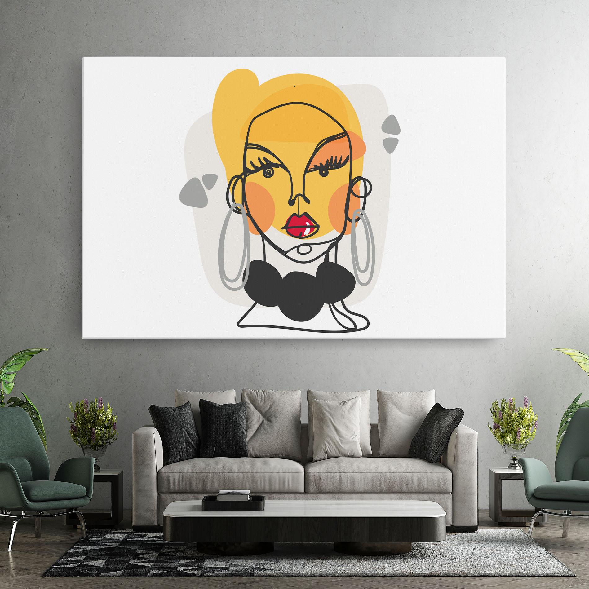 Картина на платно Abstract Blonde Face mockup 7