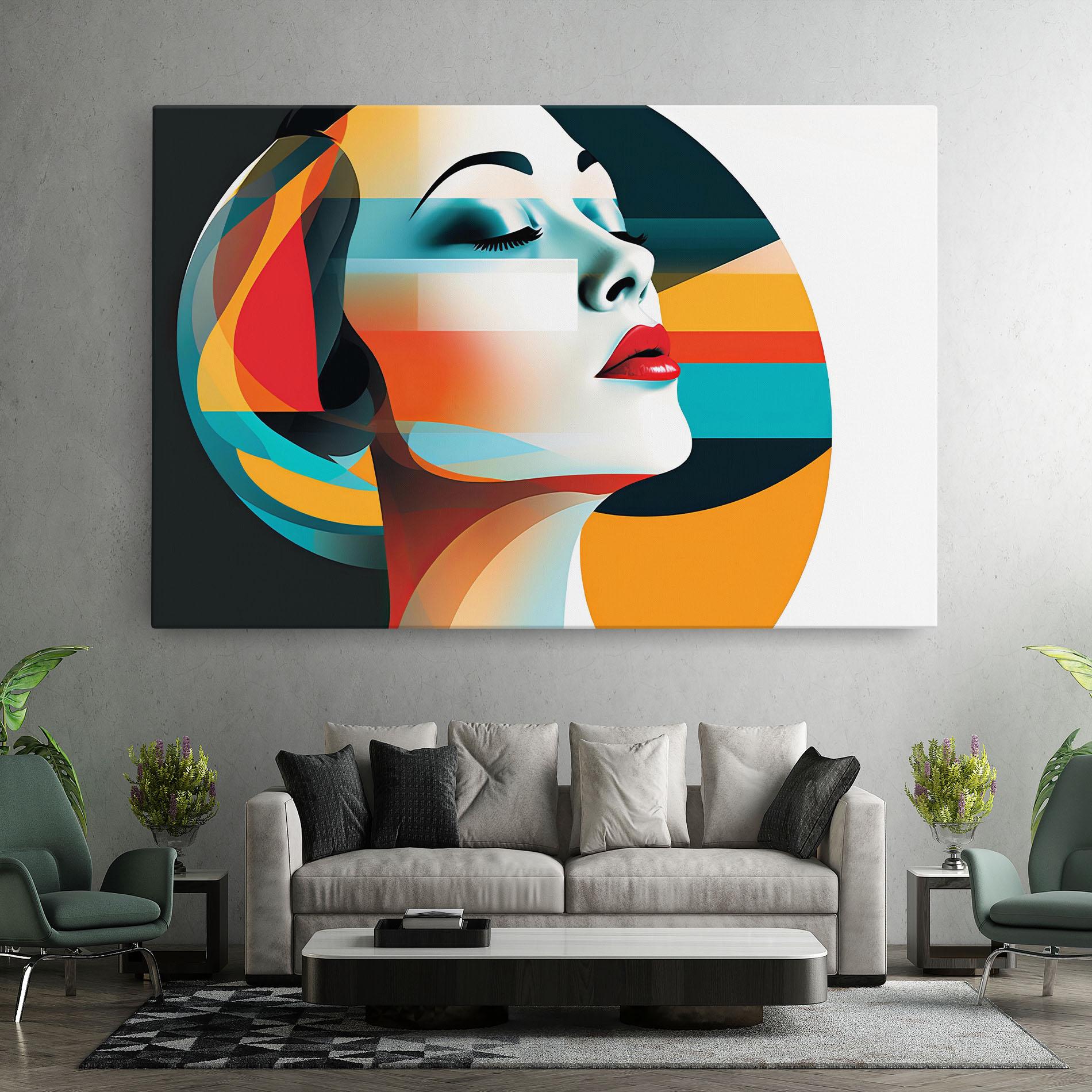 Картина на платно Blue Abstract Makeup mockup 7